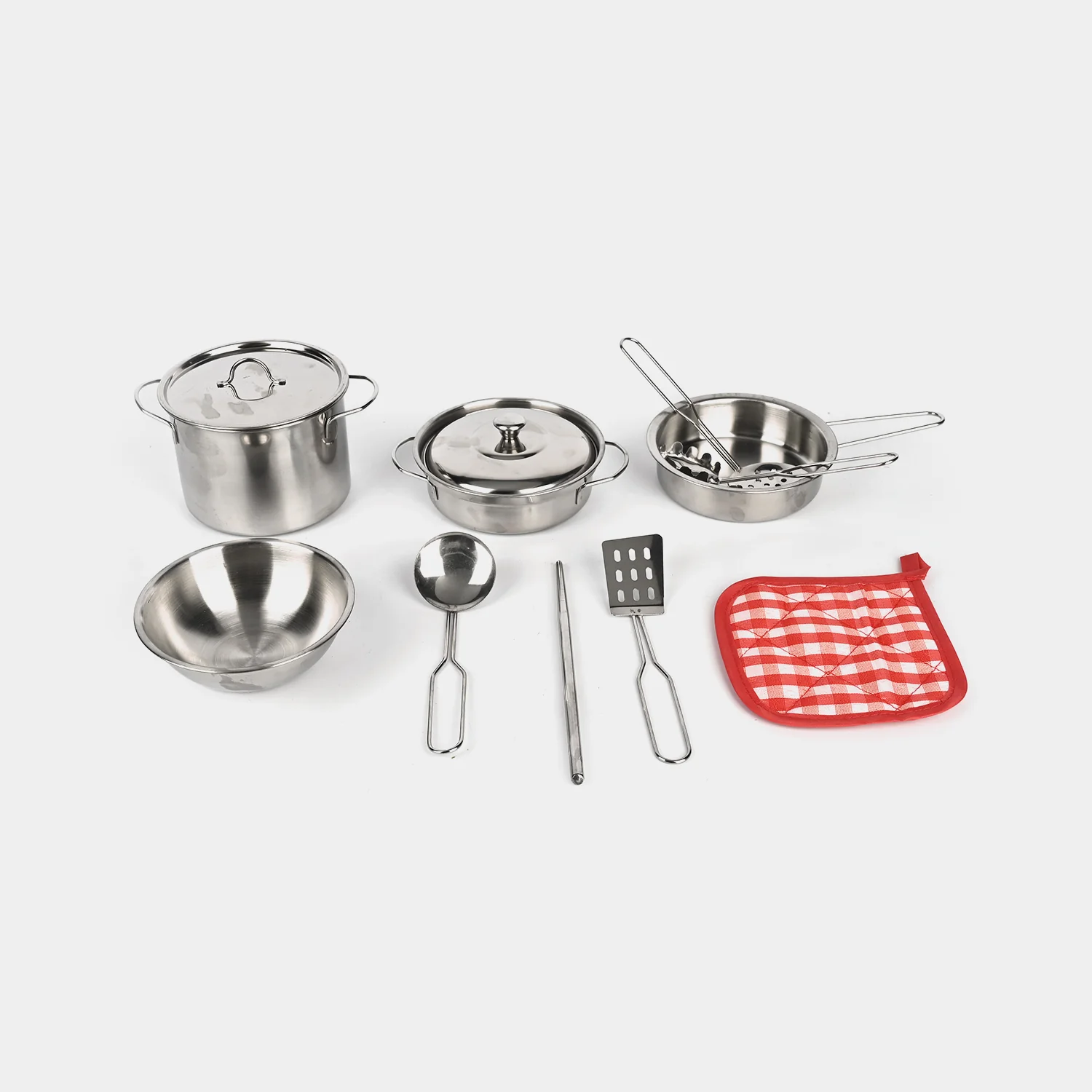 Stainless Steel Modern Kitchen Cooking Play Set - Image 2