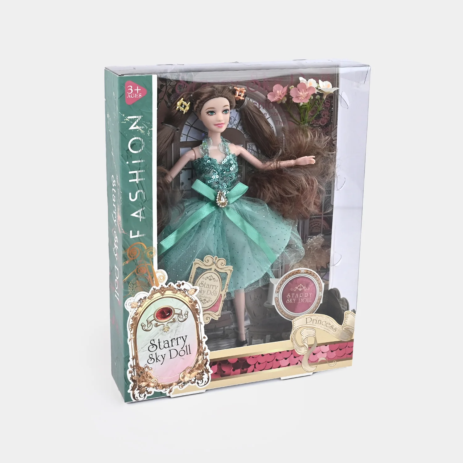 Starry Sky Princess Fashion Doll – Elegant Dress & Flowing Hair