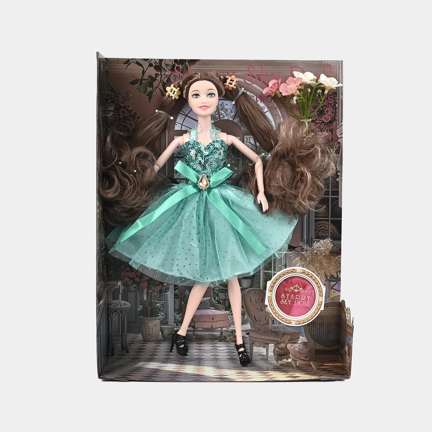 Starry Sky Princess Fashion Doll – Elegant Dress & Flowing Hair - Image 2