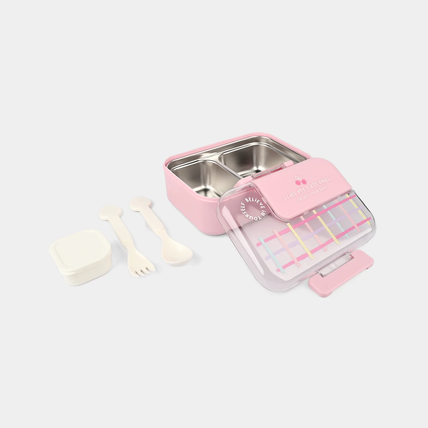 Stainless Steel Bento Lunch Box with Spoon - Image 2