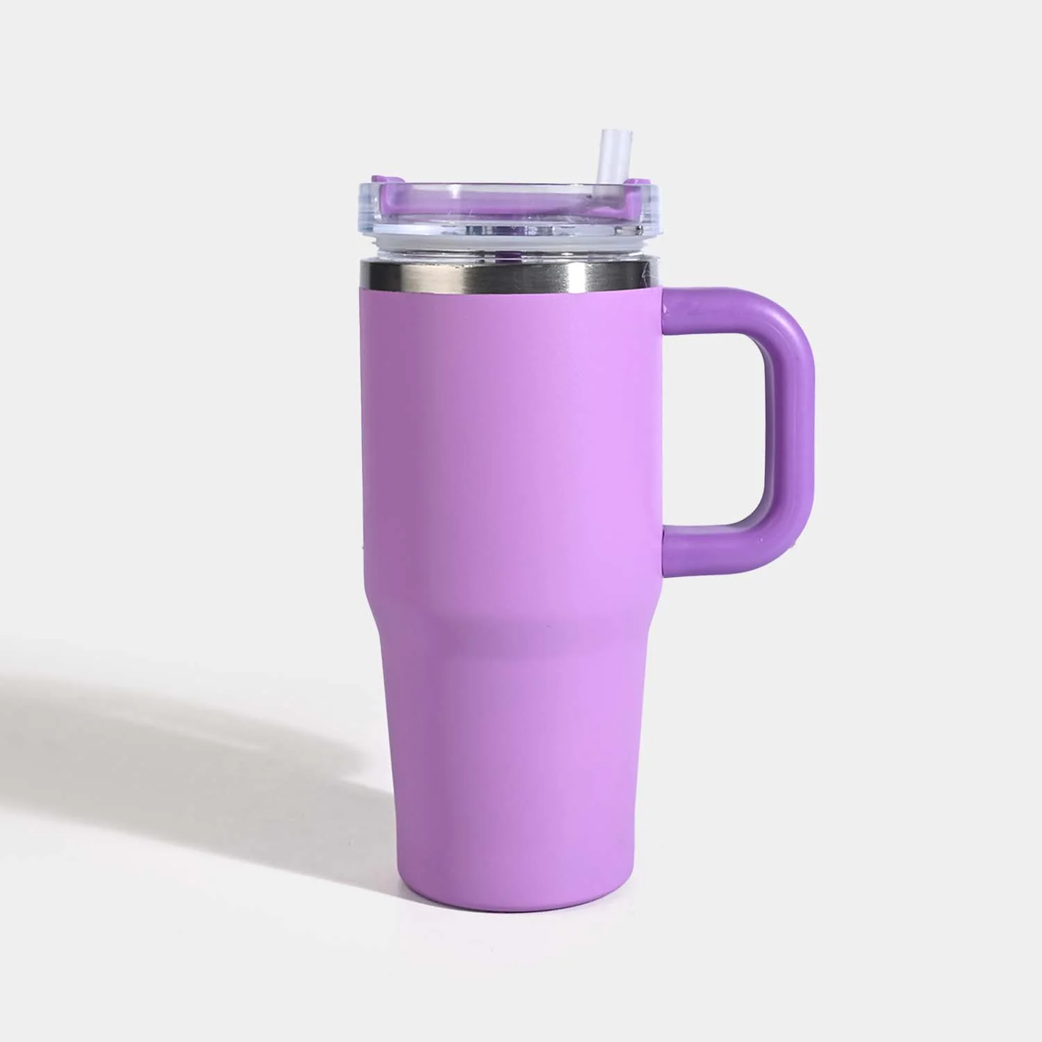 Insulated Stainless Steel Tumbler with Handle & Straw - Image 3