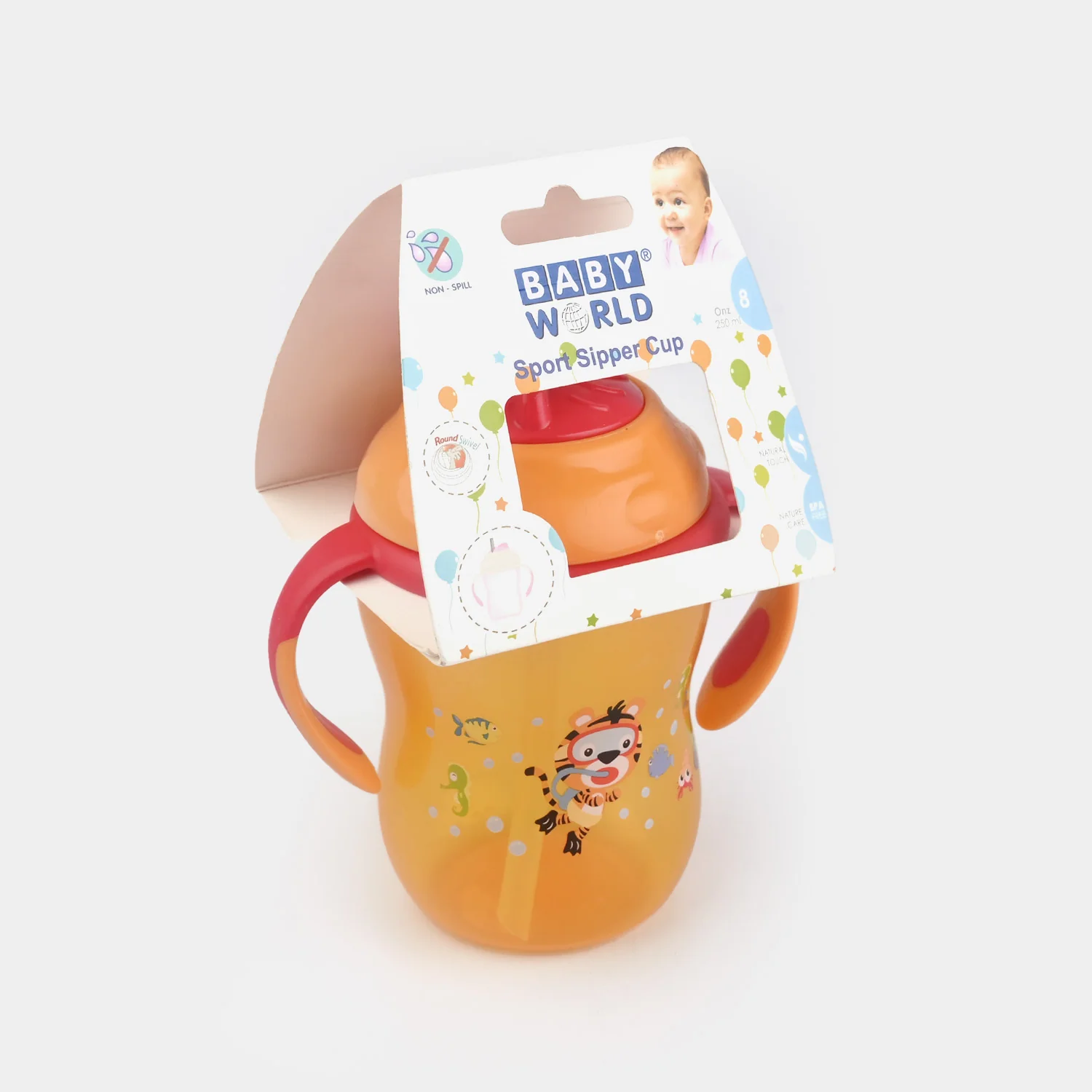 Infant Straw Lid Cup 11Oz 4040 Orange - Image 3
