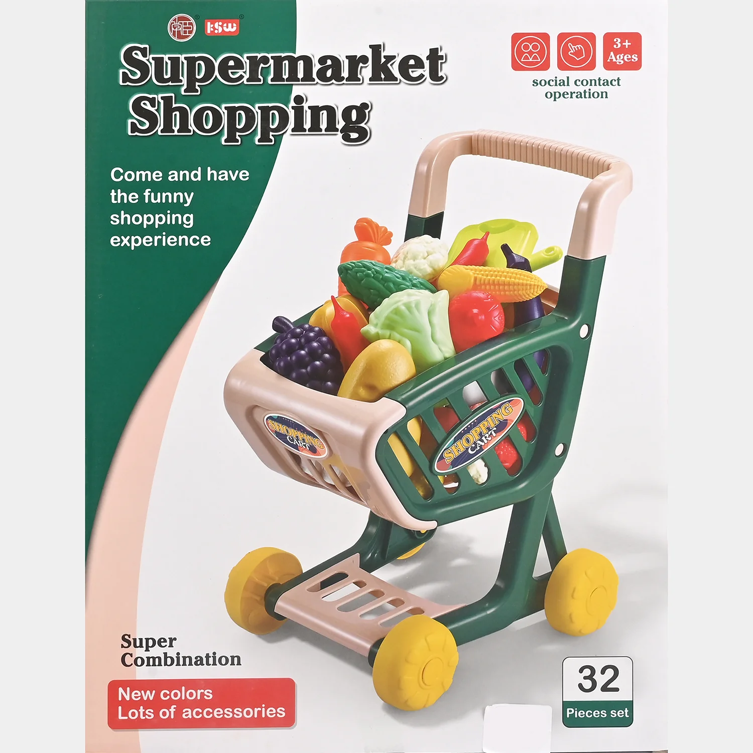 Supermarket Shopping Cart Play Set for Kids - Image 4