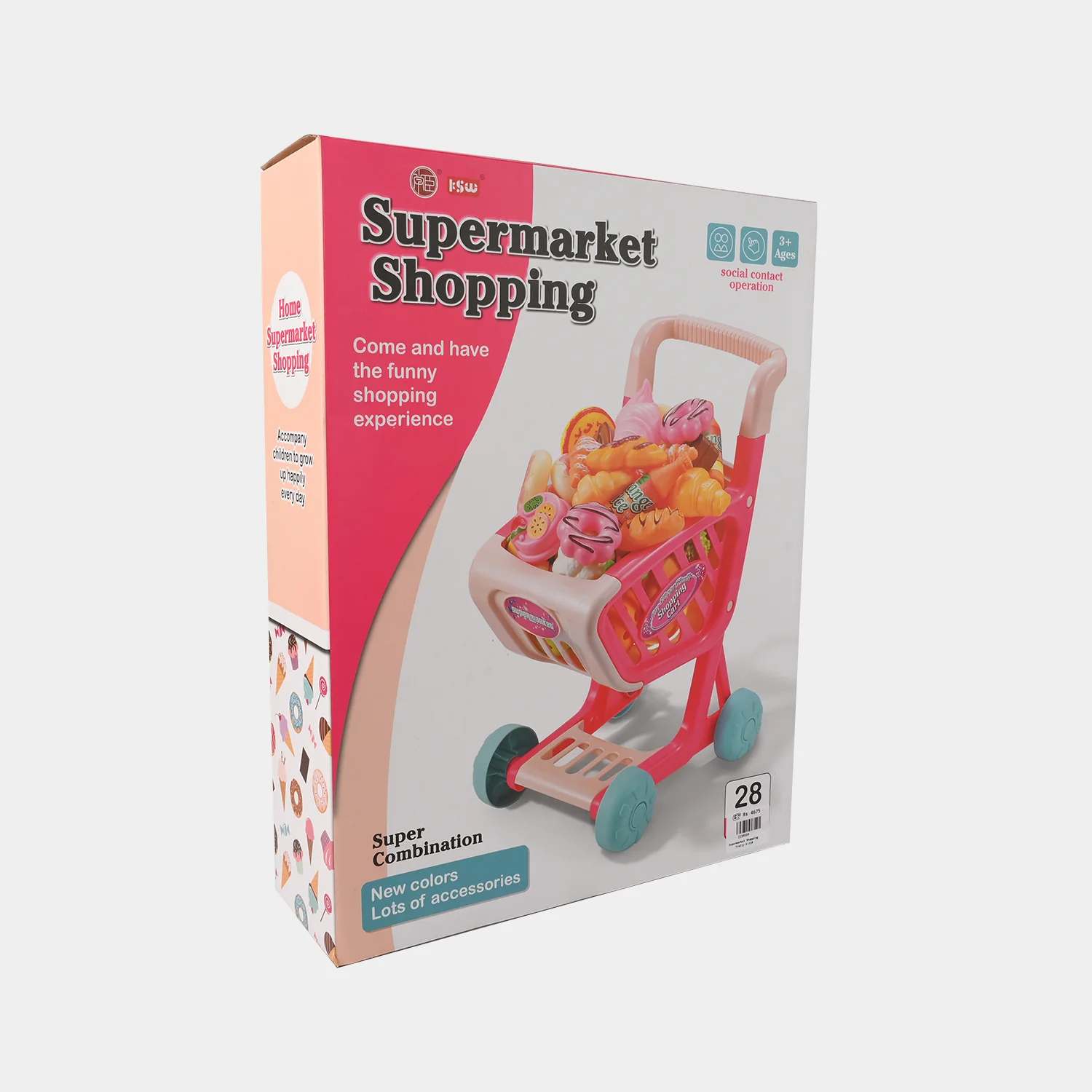 Supermarket Shopping Cart Play Set for Kids