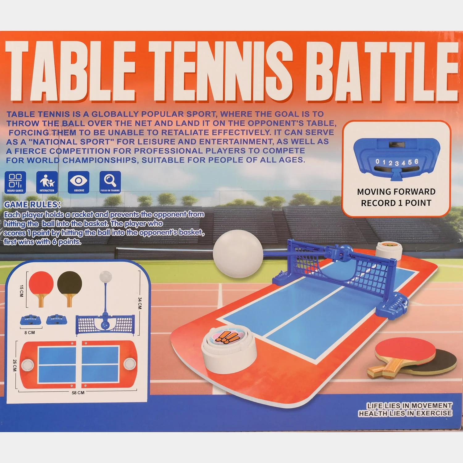 Mini Table Tennis Board Portable Desktop Ping Pong Game for Kids - Image 5