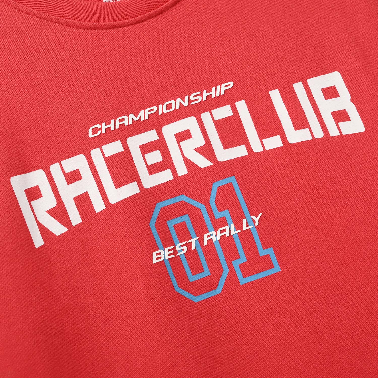 Teens Boys Jersey/Terry Sweatshirt (Racerclub) - Red - Image 2