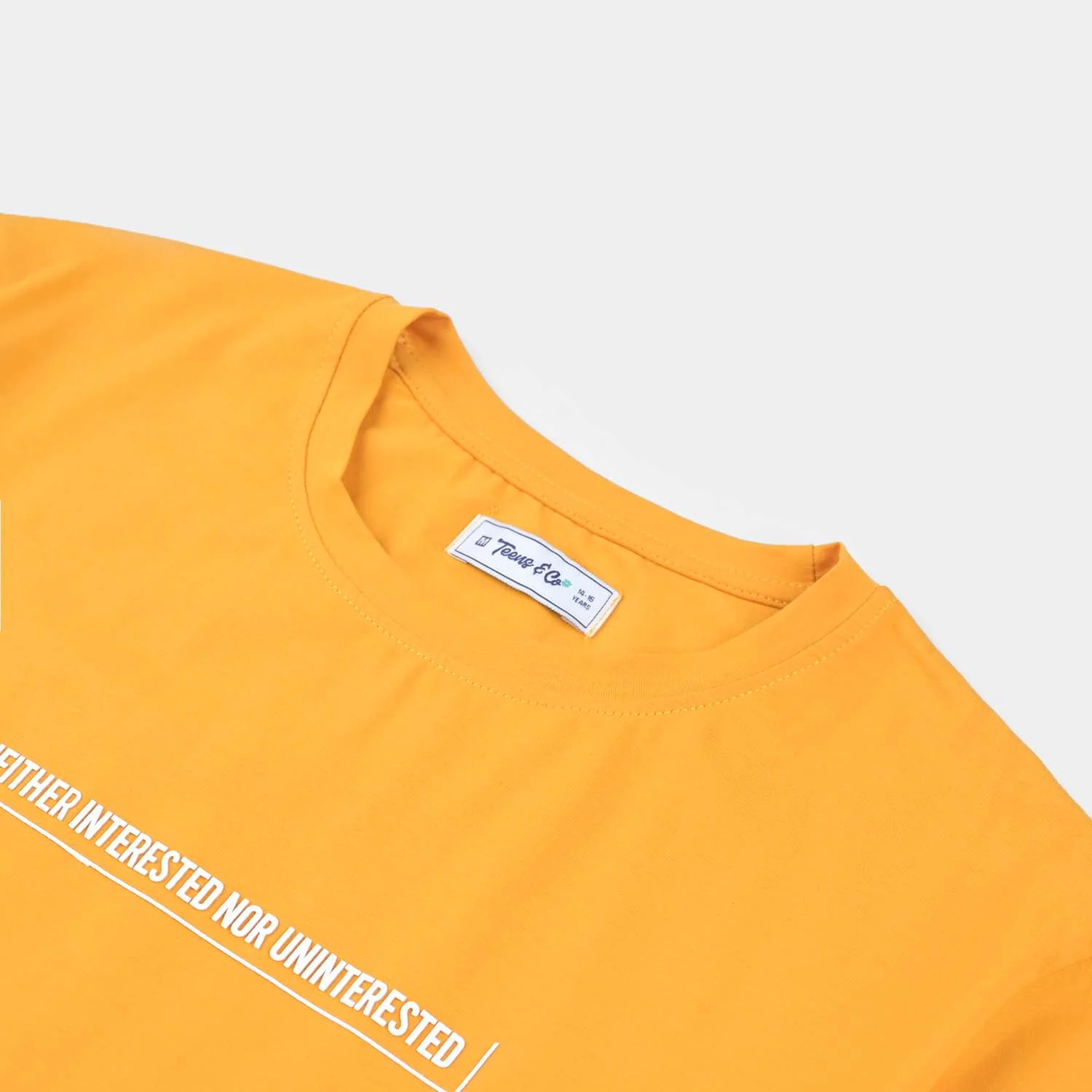 Teens Boys Lycra Jersey T-Shirt - Yellow - Image 2