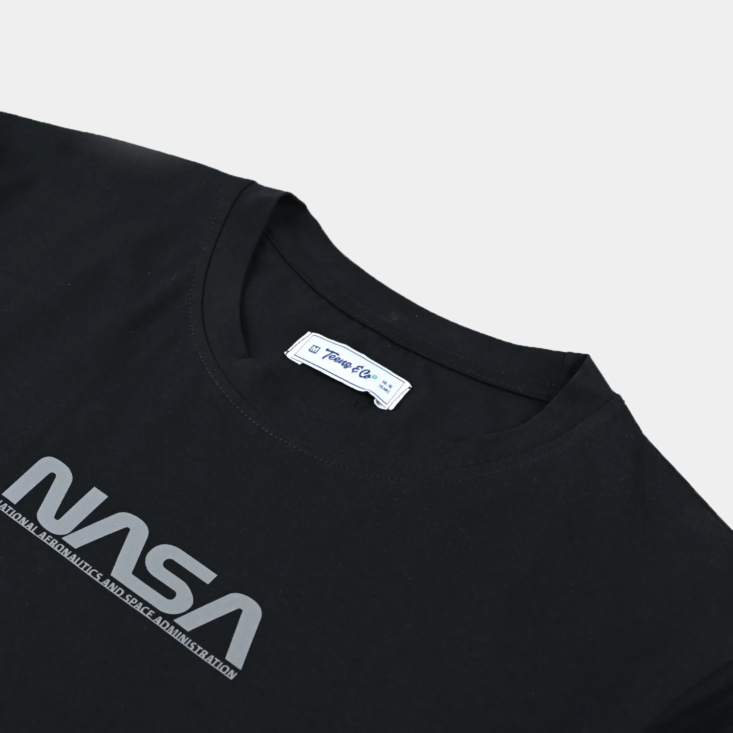 Teens Boys Lycra Jersey T-Shirt - Black/NASA - Image 2