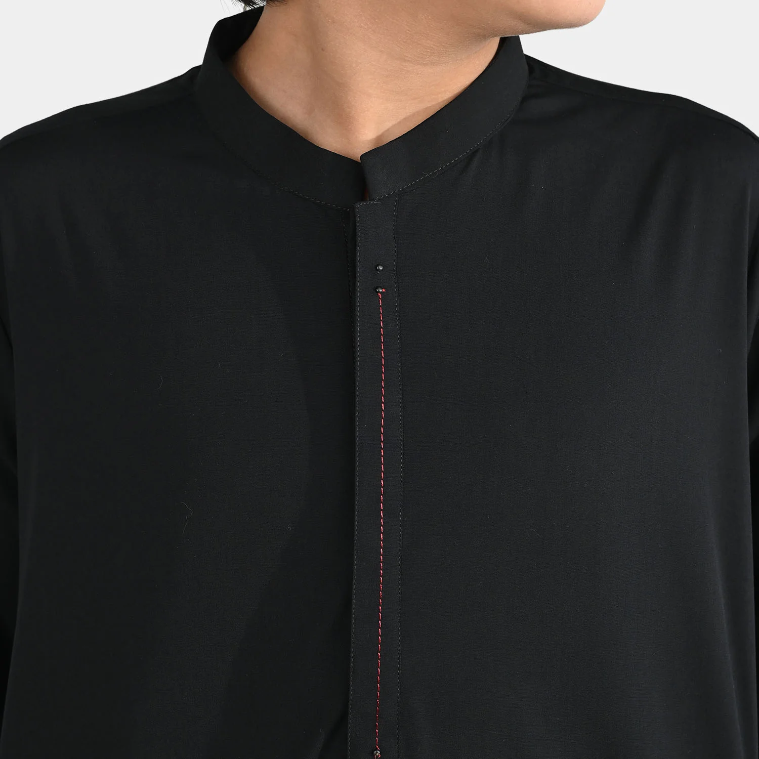 Teens Boys Poly Viscose Kurta Pajama - Black - Image 2