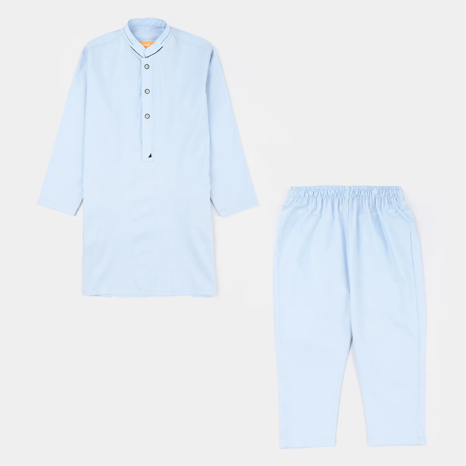Teens Boys Poly Viscose Kurta Pajama (Cut Collar) - Light Blue