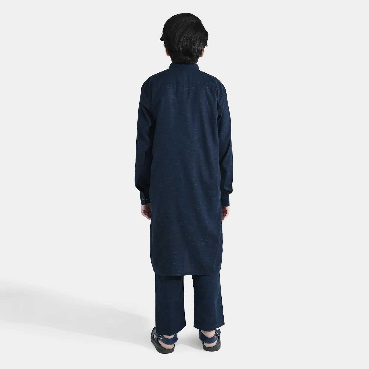 Boys Poly Viscose Kurta Pajama (Cut Placket) – Navy - Image 5