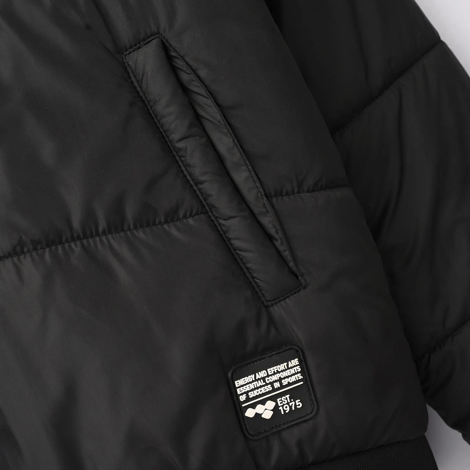Teens Boys Puffer Jacket - Black - Image 2