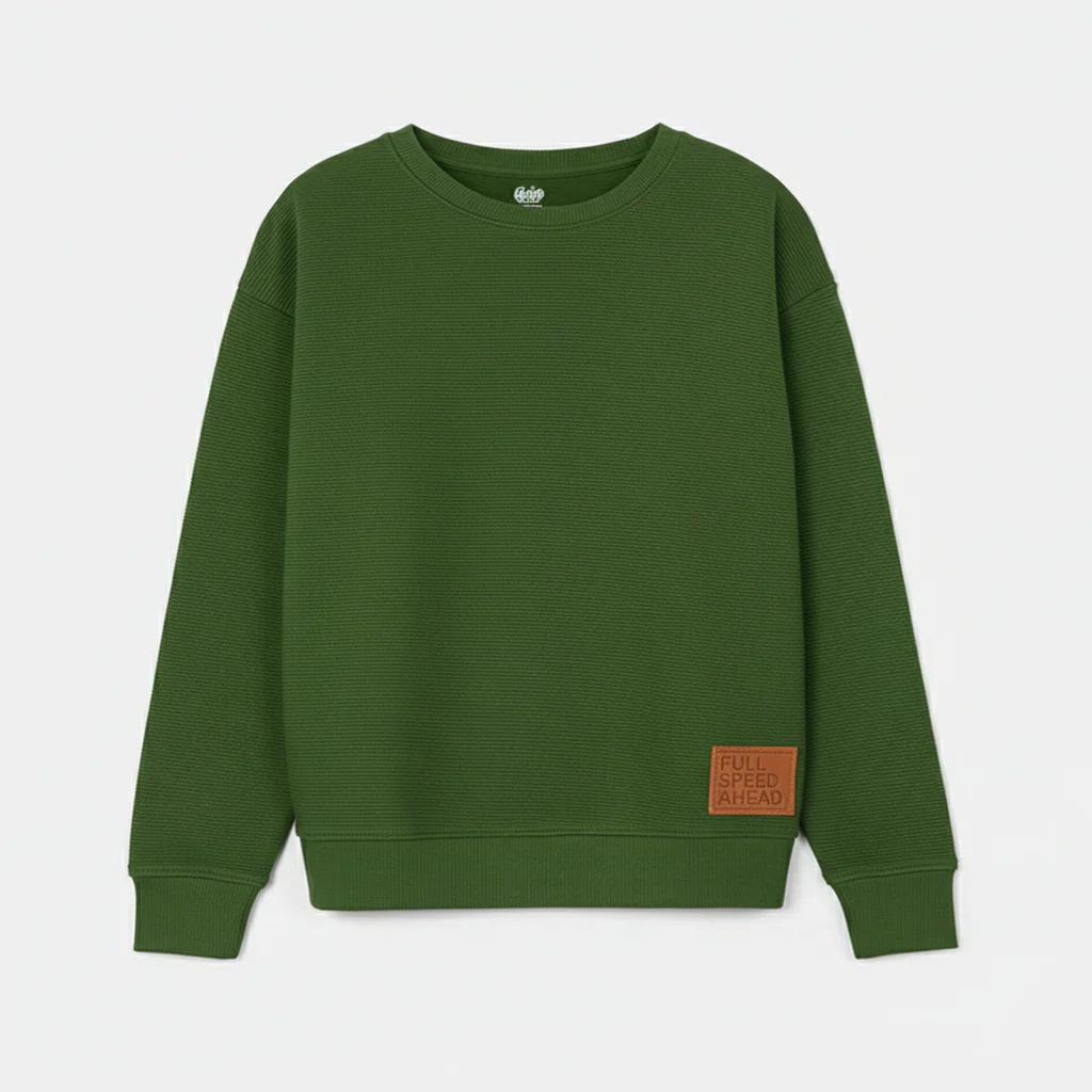 Teens Boys Ottoman Sweatshirt (Full Speed Ahead) - Olive Green
