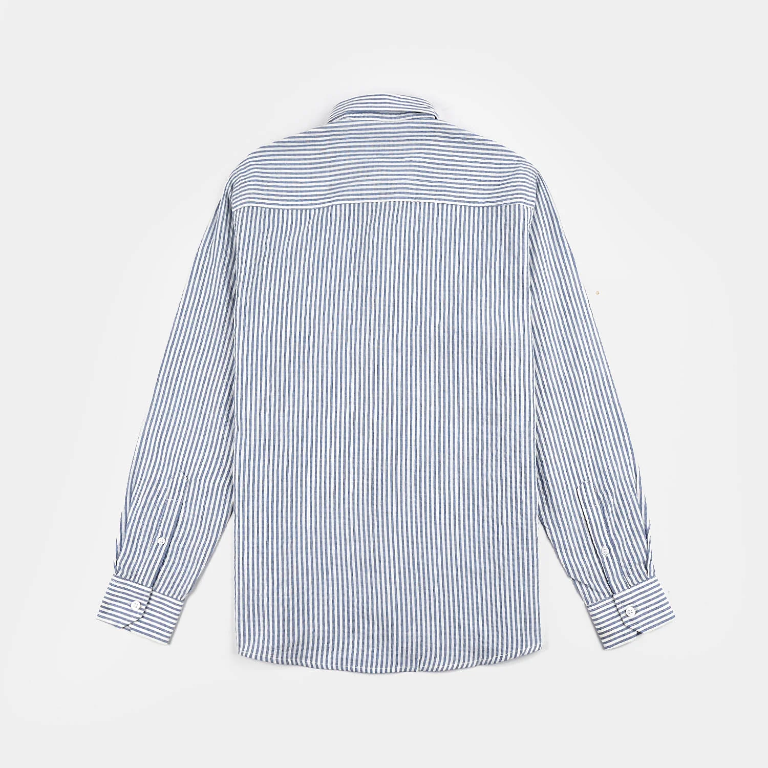 Teens Boys Yarn Dyed Shirt (Blue Stripe) - Image 4