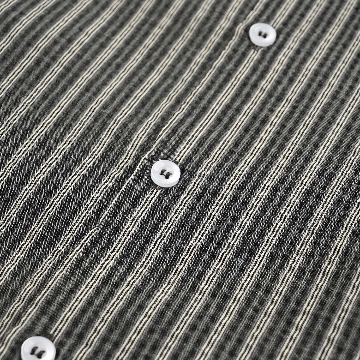 Teens Boys Yarn Dyed Shirt (Grey Stripe)-GREY - Image 3