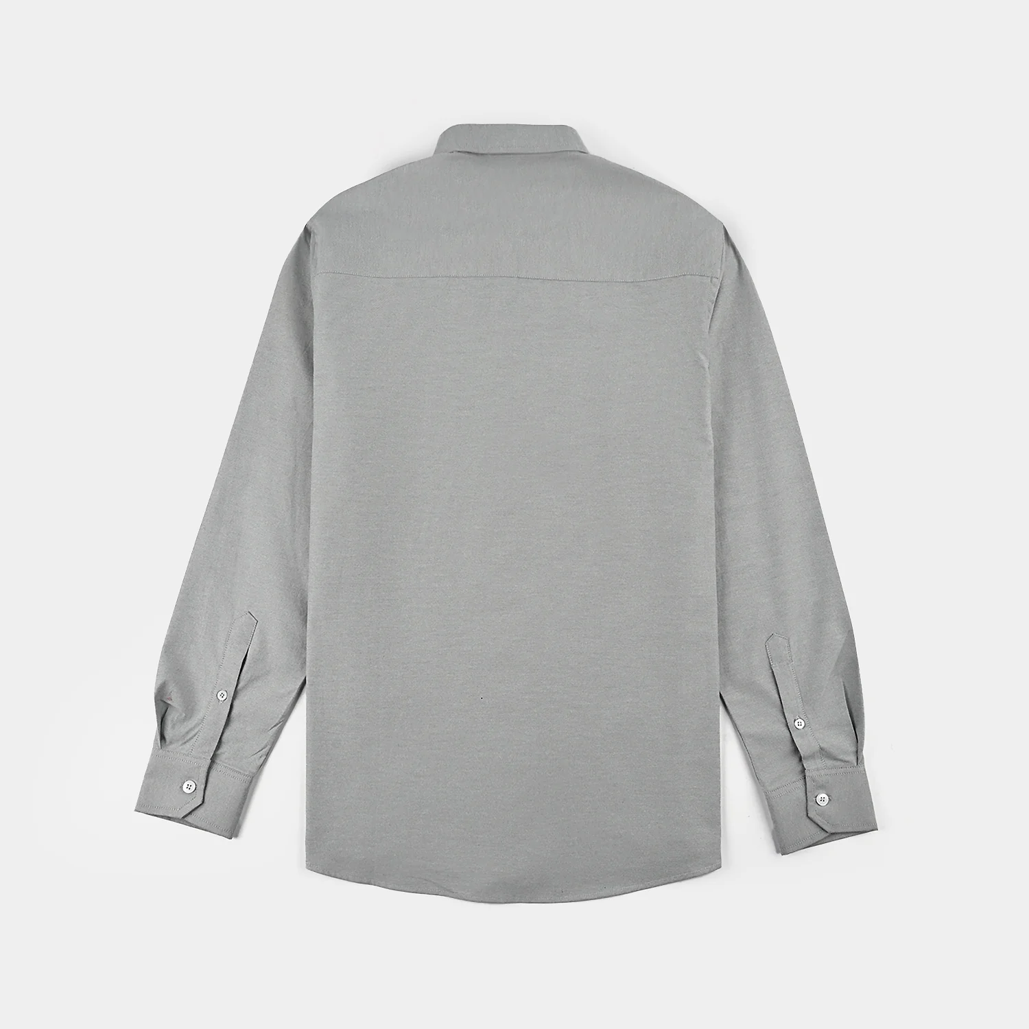 Teens Boys Yarn Dyed Shirt (Solid)-L/GREY - Image 4