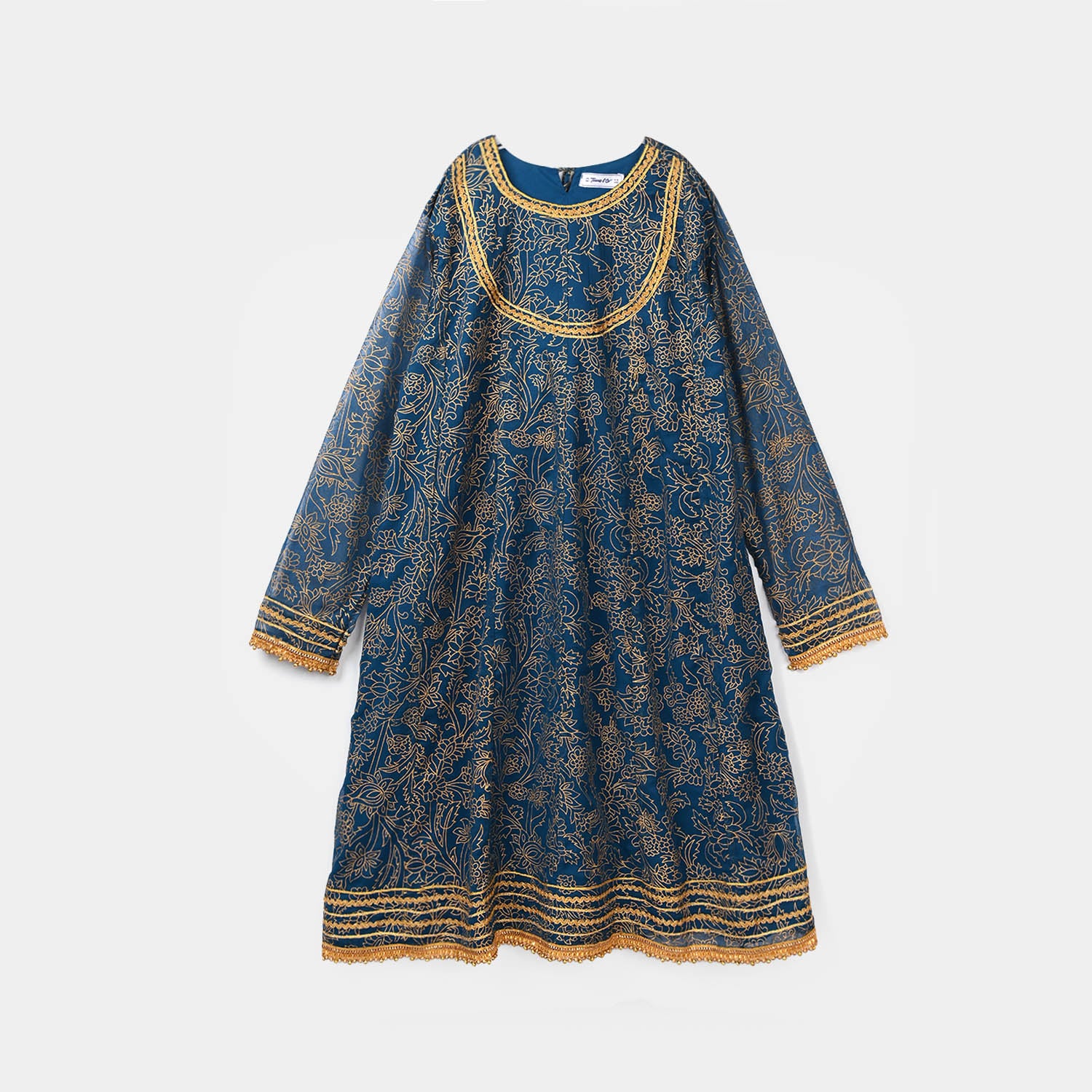 Teens Girls Chiffon 3Pcs (Zarmeena) - Teal Green - Image 5