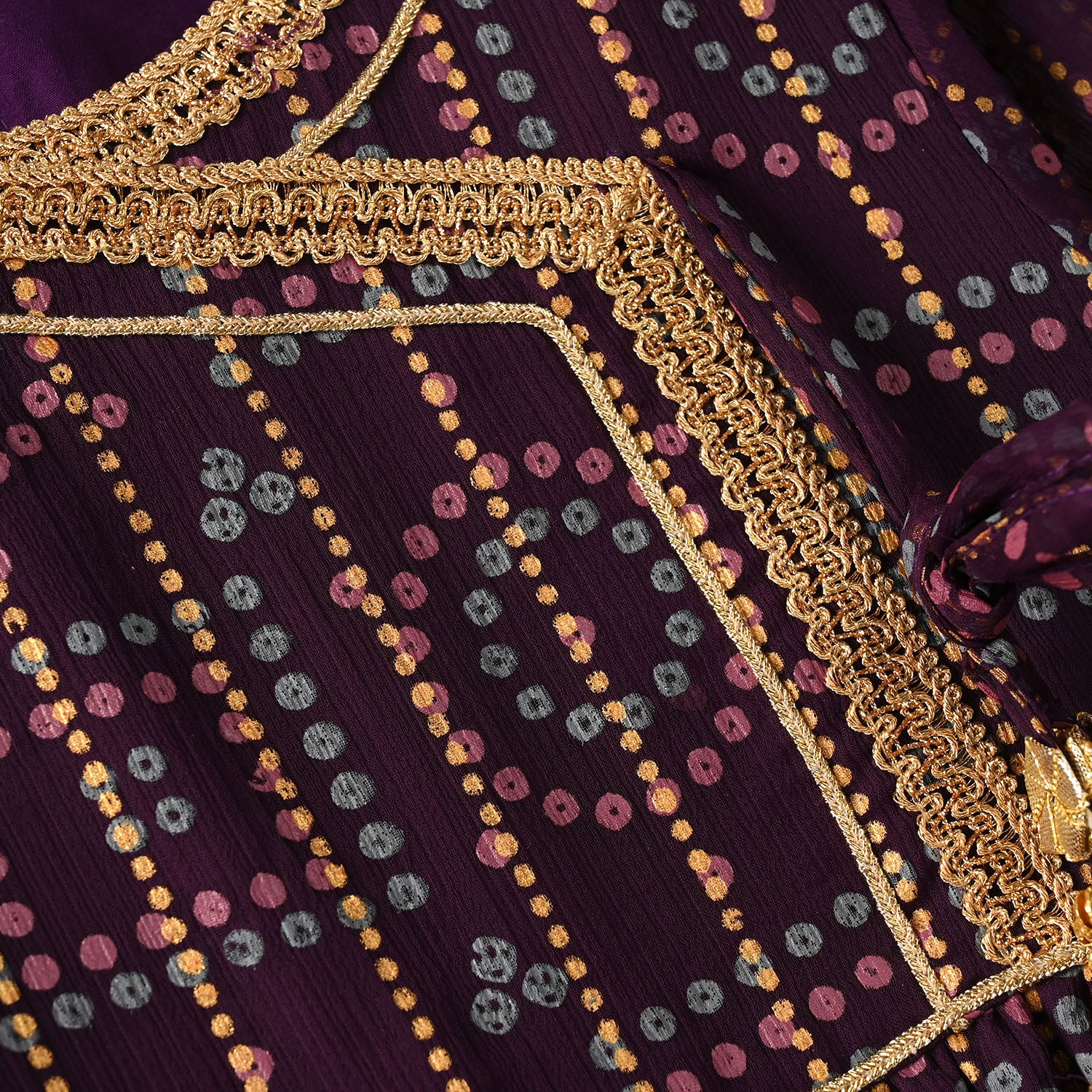 Teens Girls Chiffon 3Pcs - Purple - Image 6
