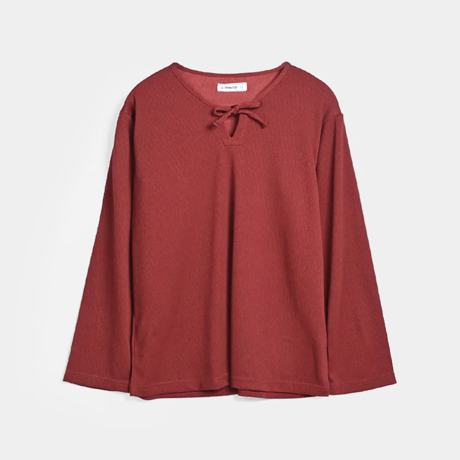 Teens Girls Cotton Knitted Co-ord Set - Maroon/Rust - Image 2