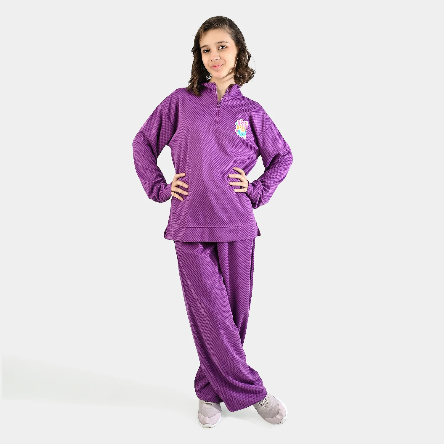 Teens Girls Jacquard 2 Piece BETTER DAYS-Purple - Image 3