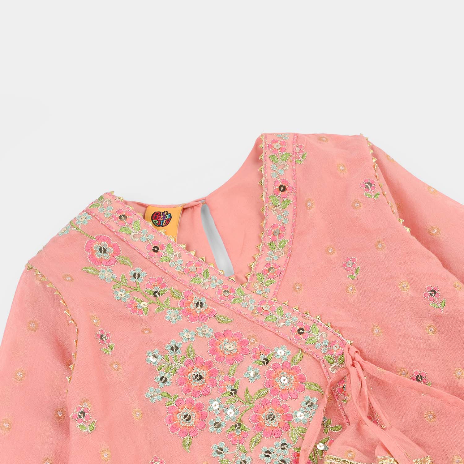 Girls Jacquard 3-Piece Set (Sundas) - Peach - Image 8