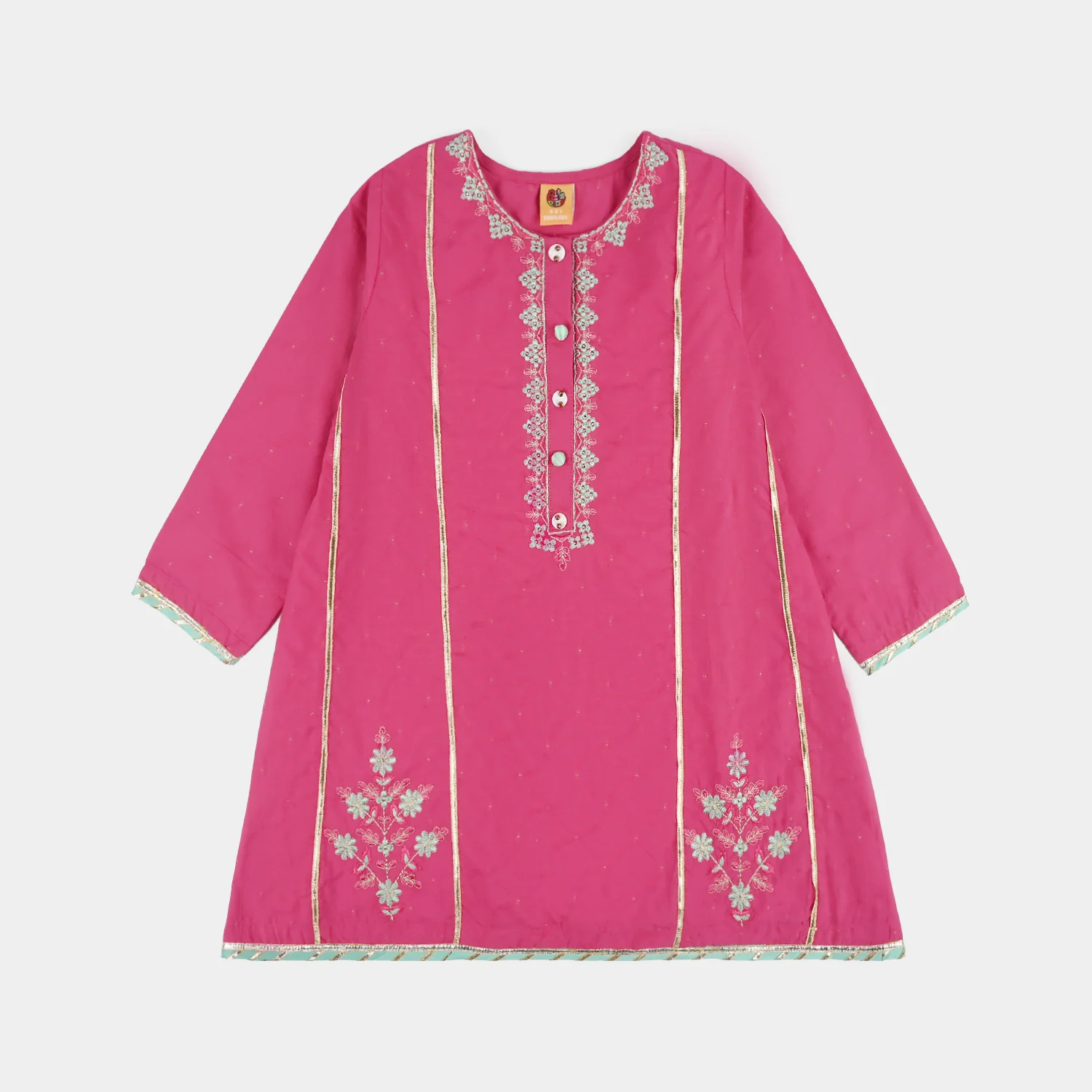 Teens Girls Jacquard 3Pcs Dil Naz - Shocking Pink - Image 4