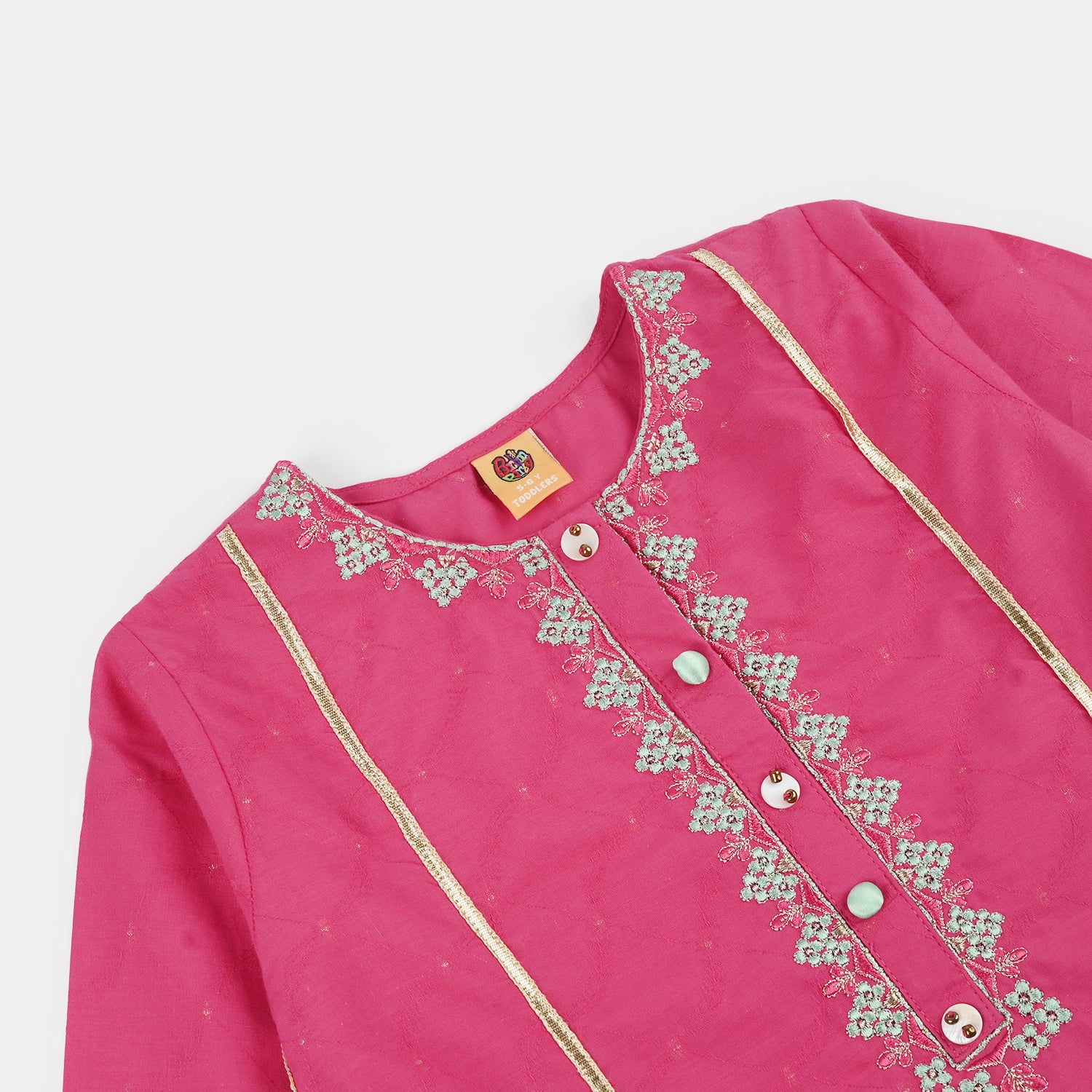 Teens Girls Jacquard 3Pcs Dil Naz - Shocking Pink - Image 7