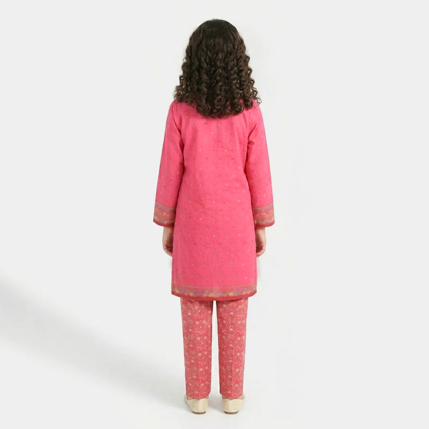 Teens Girls Jacquard Printed 2Pcs (Bloom) - Pink - Image 3