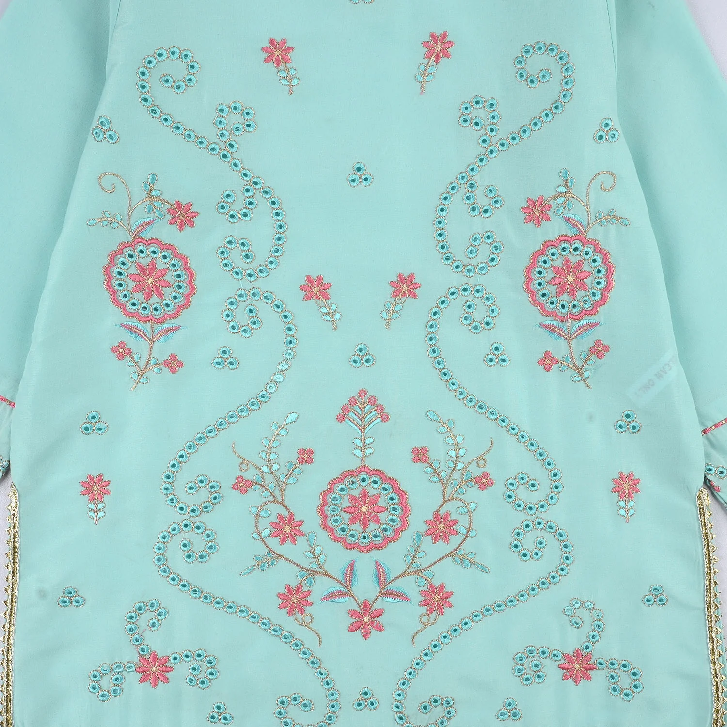 Teens Girls Poly Cambric 3-Piece Ghazal Set - Mint Green - Image 3