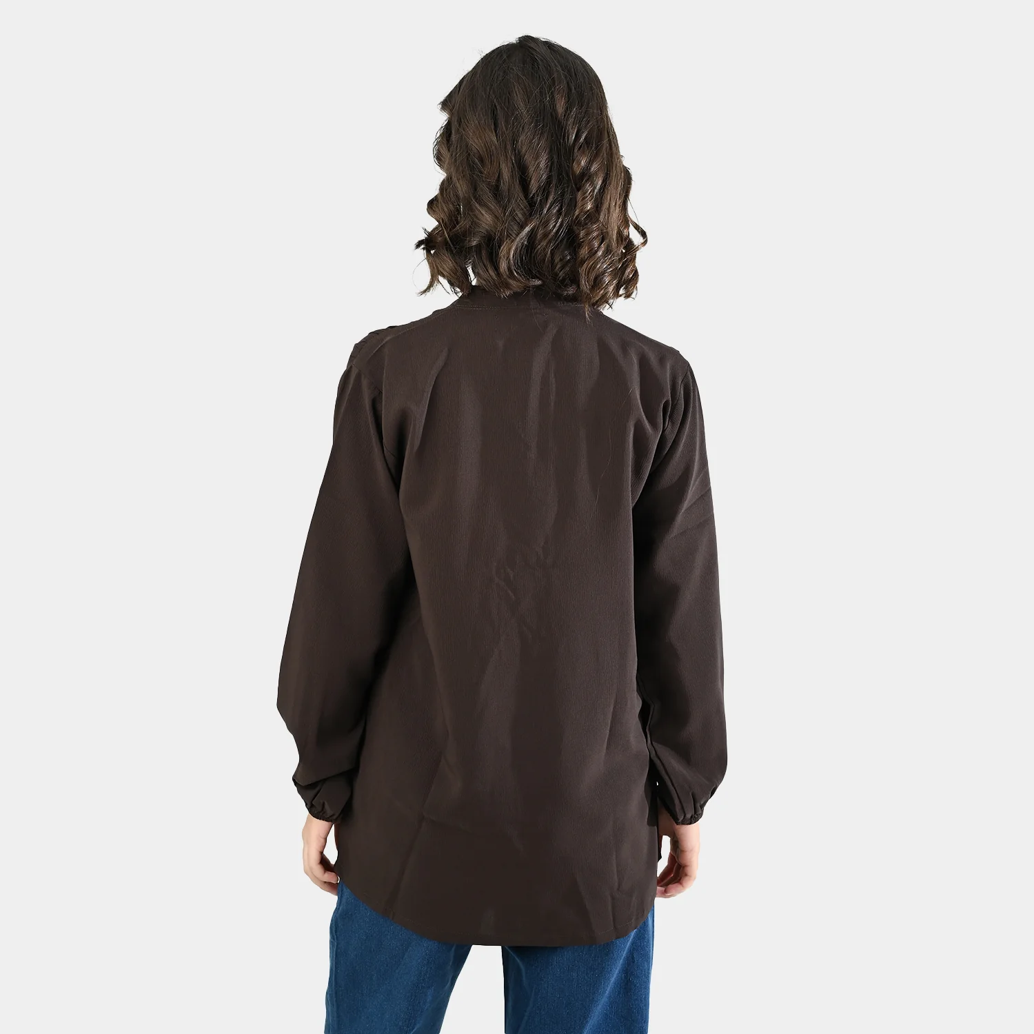 Teens Girls Poly Viscose Casual Top - Brown - Image 5