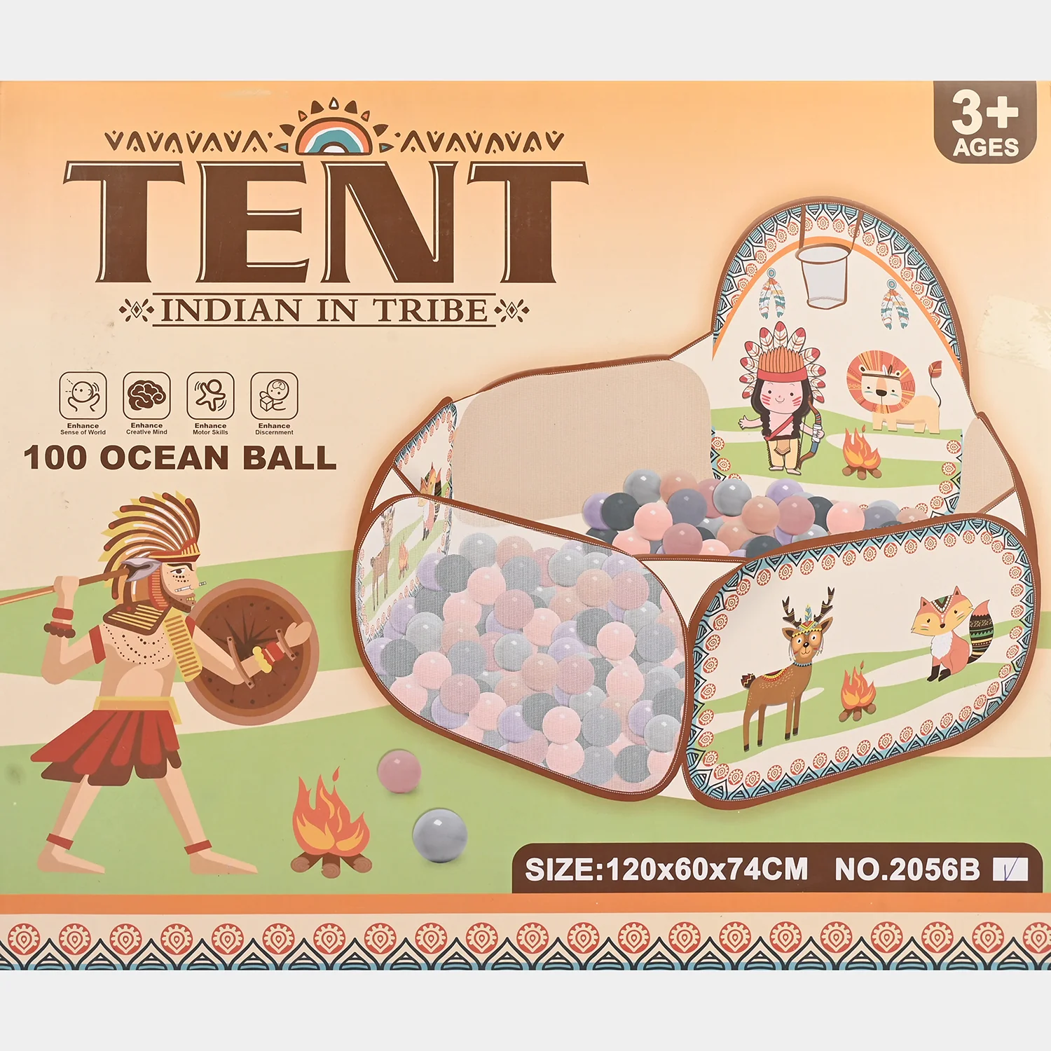 Kids Pop-Up Play Tent with 100 Play Balls - Image 3