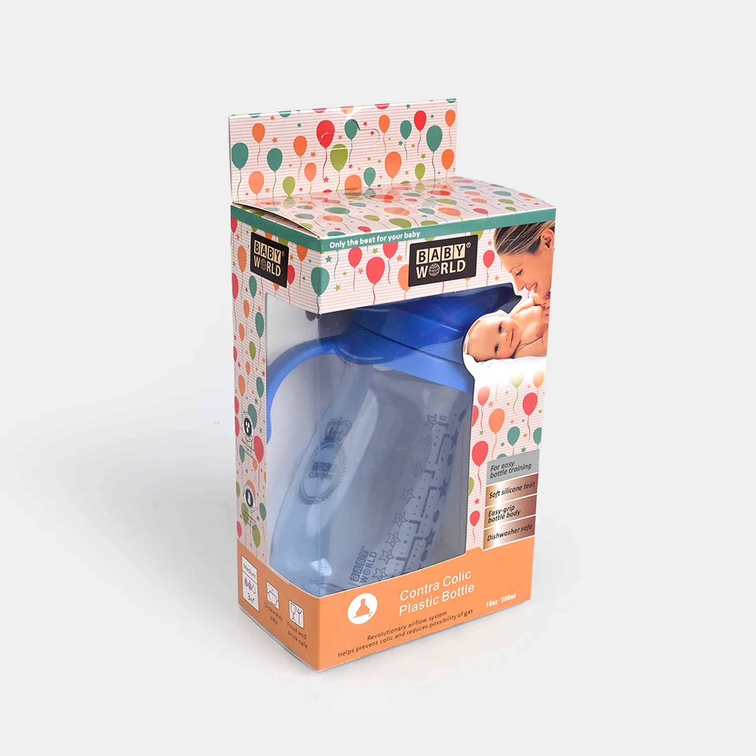Tinted Wide Neck Handle Bottle 10Oz 2046 Blue - Image 4