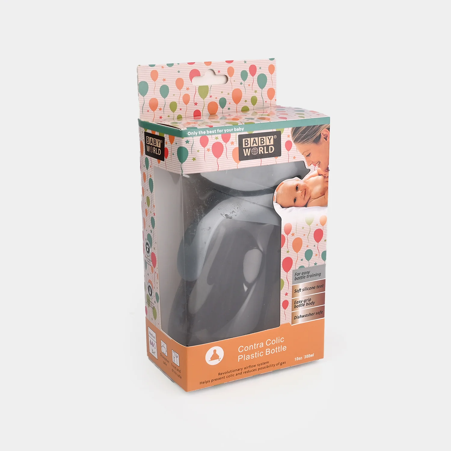 Tinted Wide Neck Handle Bottle 10Oz 2046 Grey - Image 3