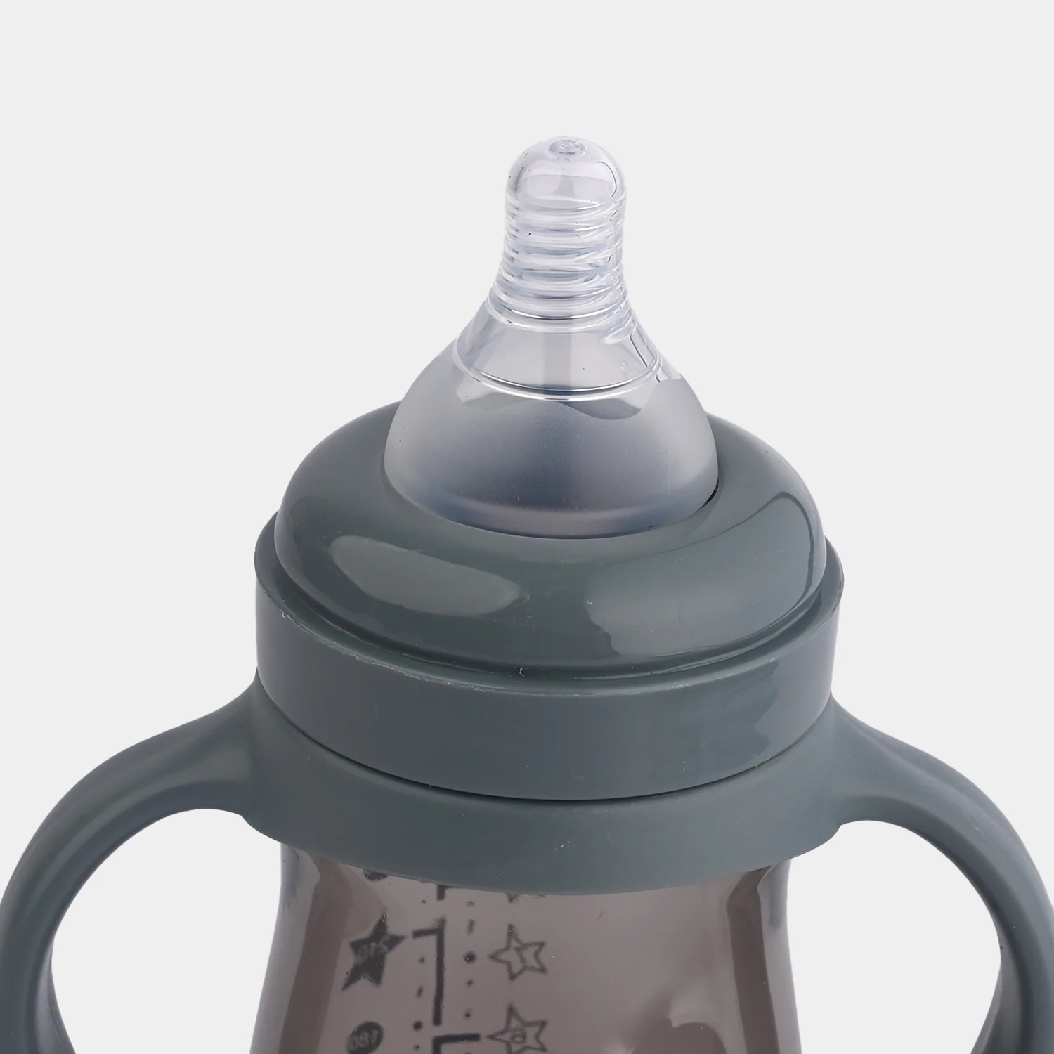 Tinted Wide Neck Handle Bottle 10Oz 2046 Grey - Image 4