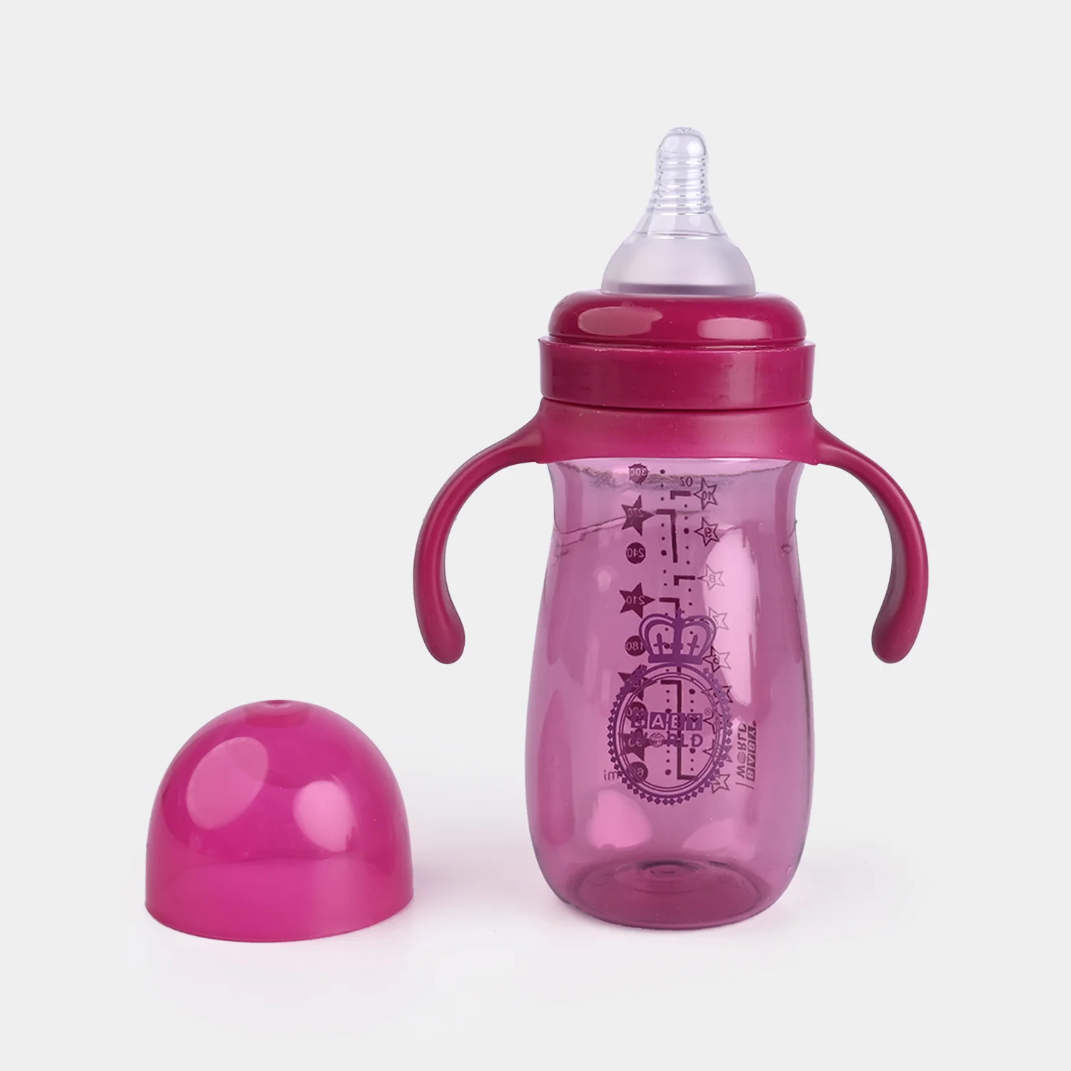 Tinted Wide Neck  Handle Bottle 10Oz 2046 Pink - Image 4