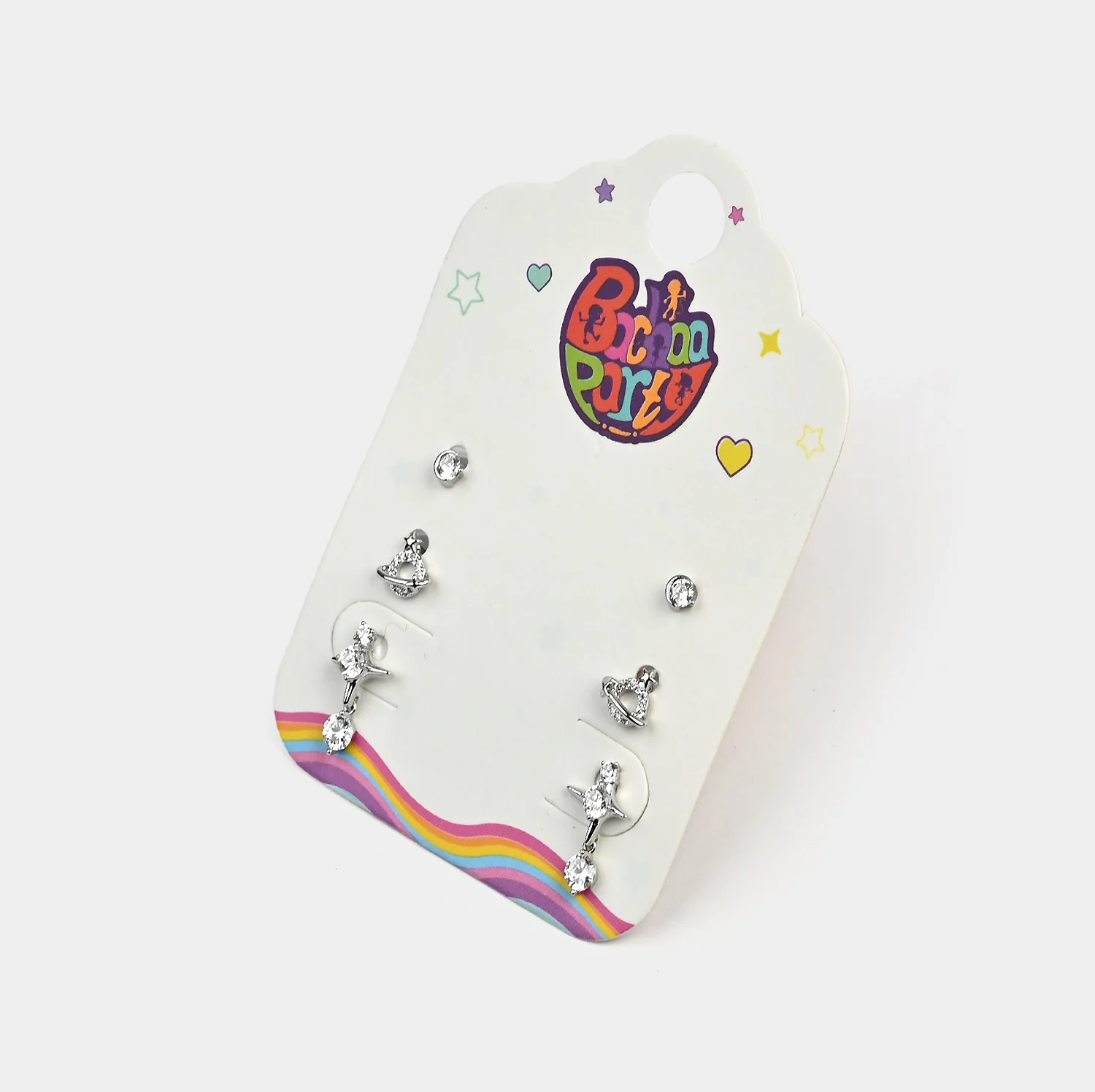 Fancy 3 Pair Stud Earring for Girls - Image 2