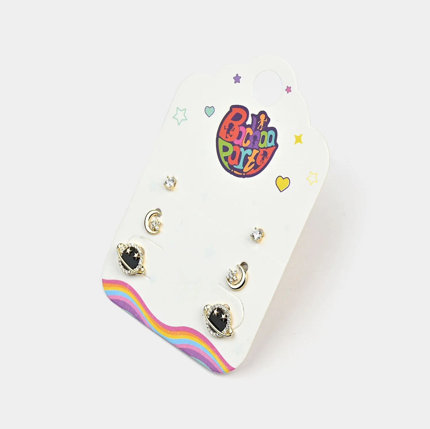 Fancy 3 Pair Stud Earring for Girls - Image 2