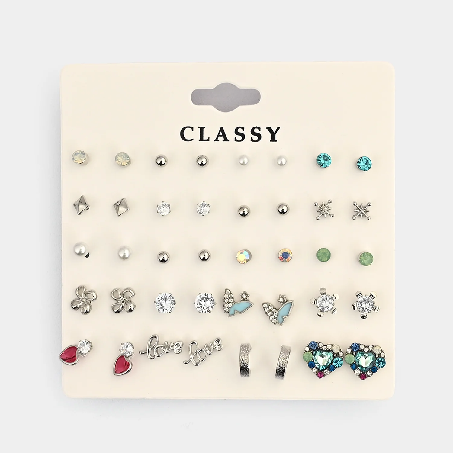 Assorted Earrings Studs / Tops Set (20 Pairs) - Image 3