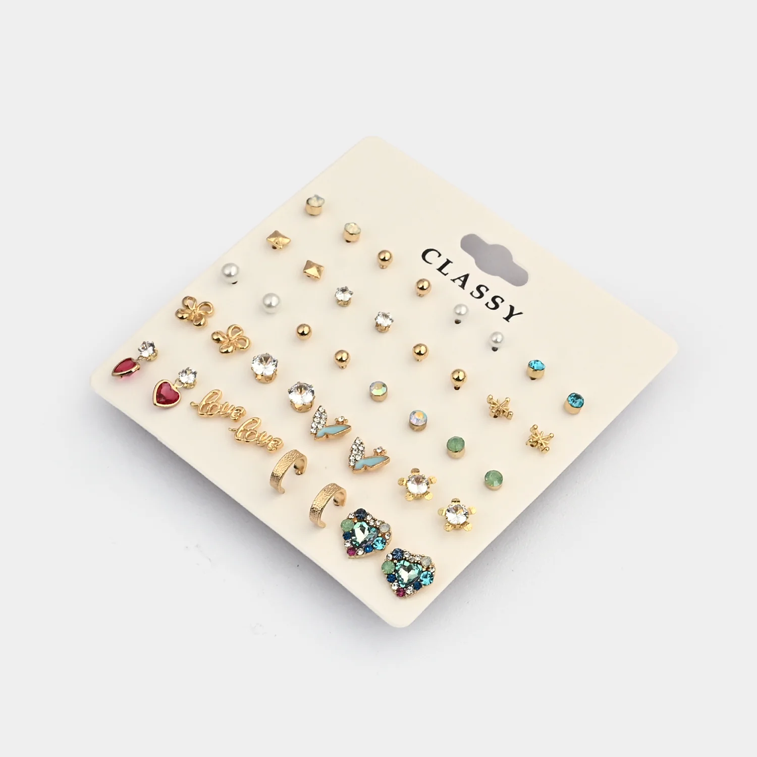 Assorted Earrings Studs / Tops Set (20 Pairs) - Image 2