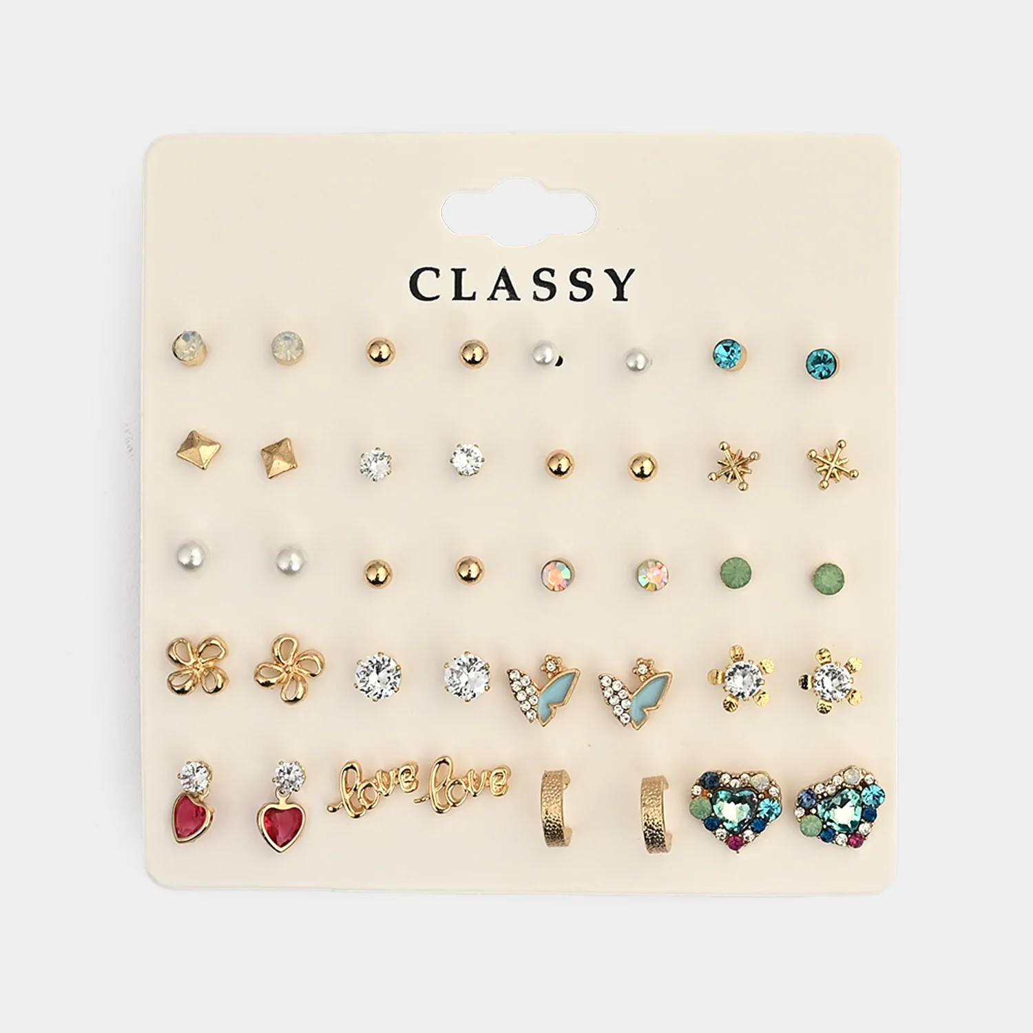 Assorted Earrings Studs / Tops Set (20 Pairs) - Image 3