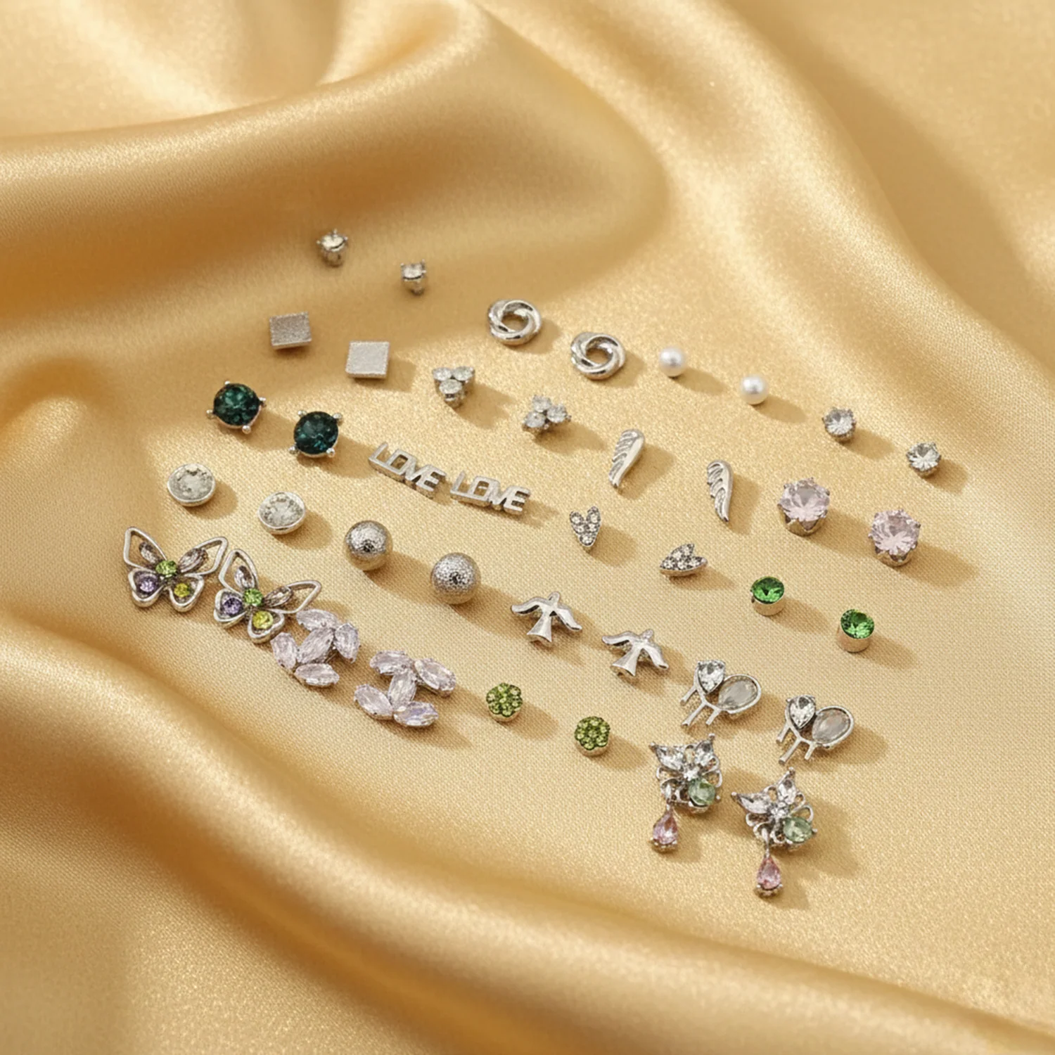 Assorted Earrings Studs / Tops Set (20 Pairs)