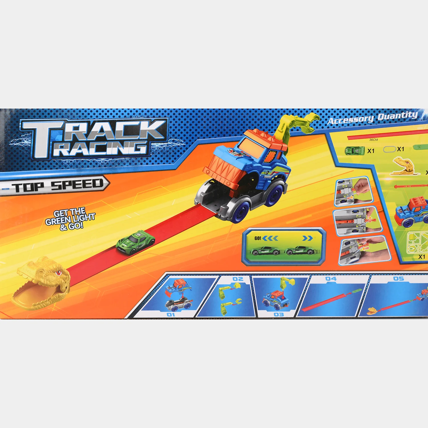 Track Racer Launcher Truck Toy with Snake Head Track & Mini Car - Image 2