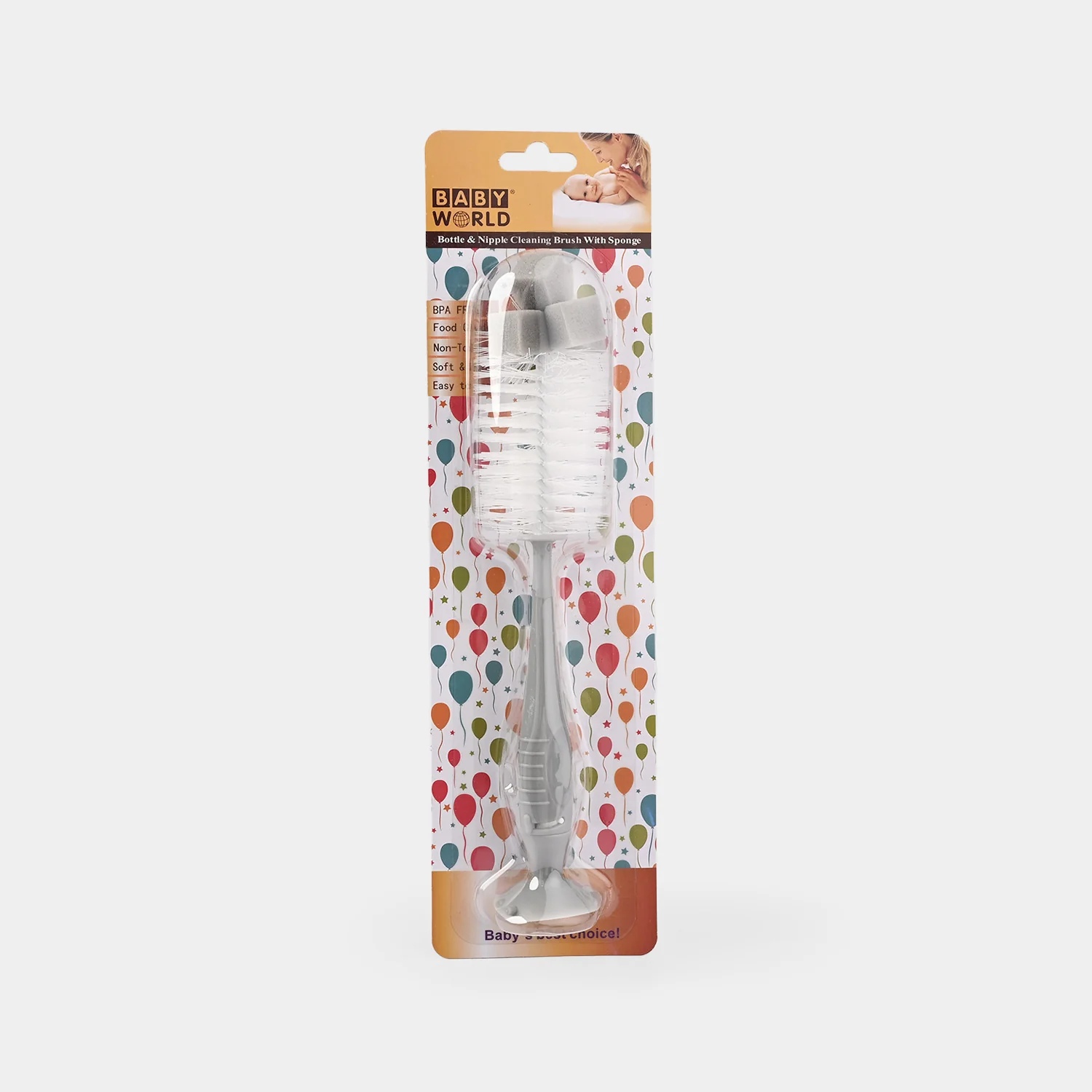 2 in 1 Universal Feeding Bottle Brush | 7376 Grey