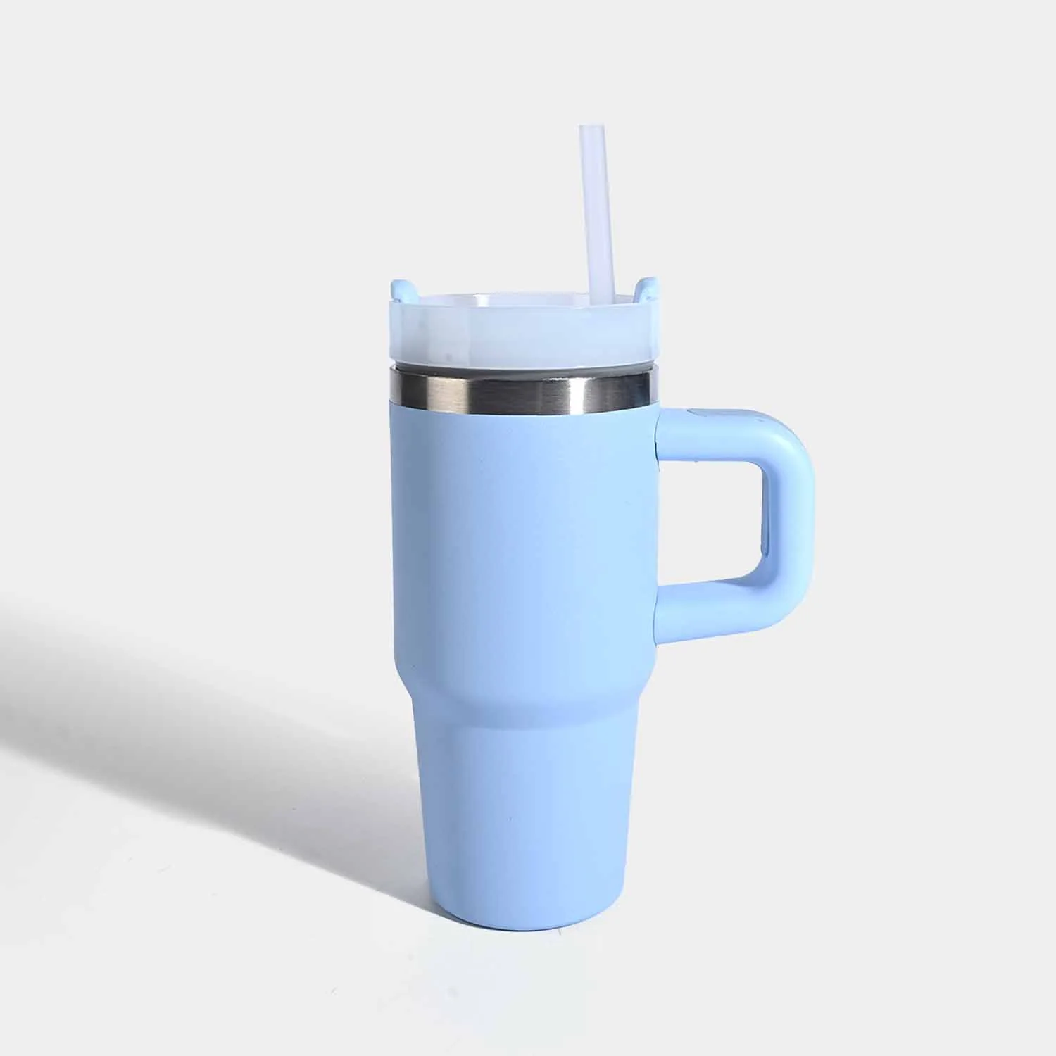 Insulated Travel Tumbler with Handle & Straw - Image 3
