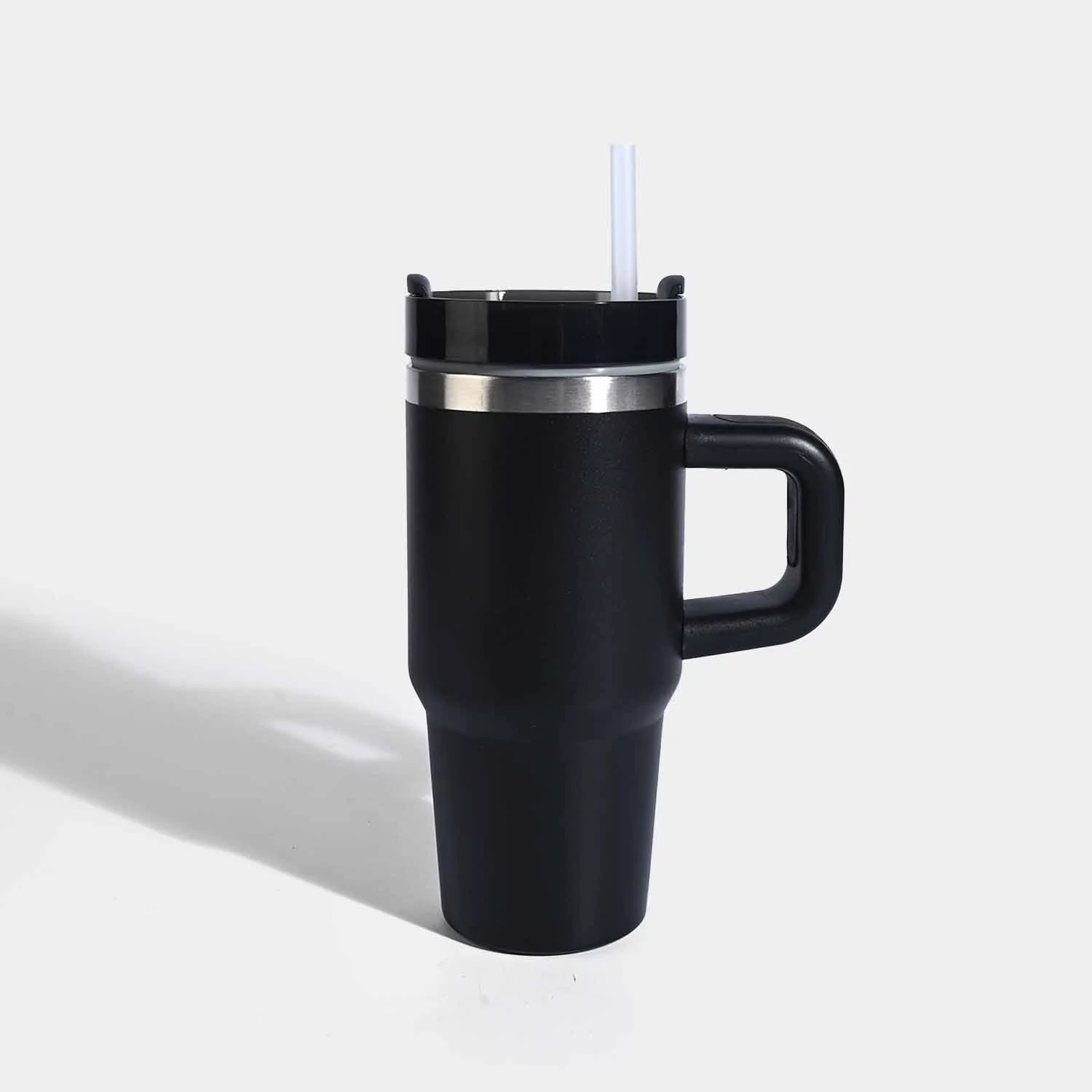 Insulated Travel Tumbler with Handle & Straw - Image 3