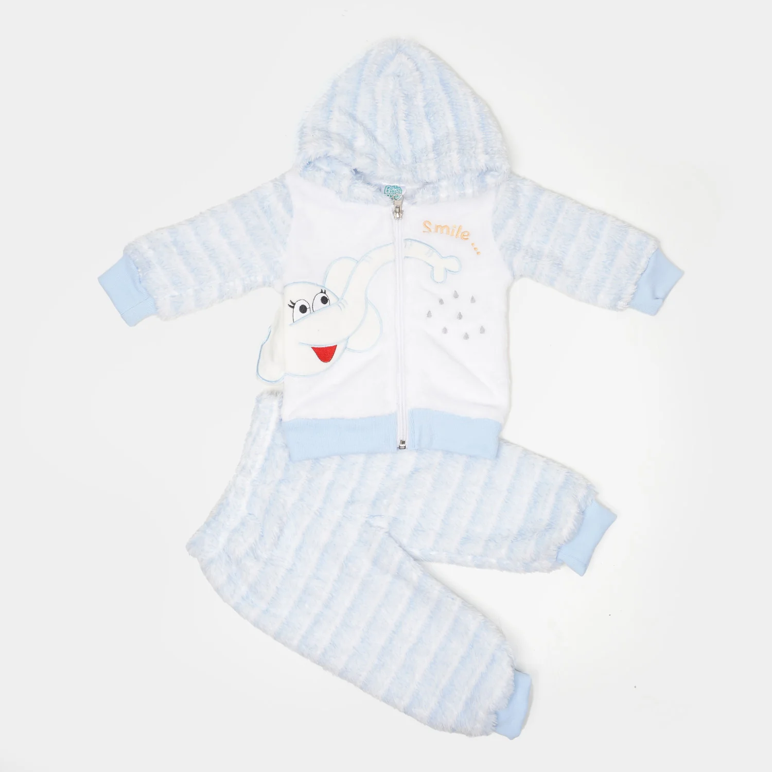 Unisex Hooded Infant 2 PCs Suit - Elephant