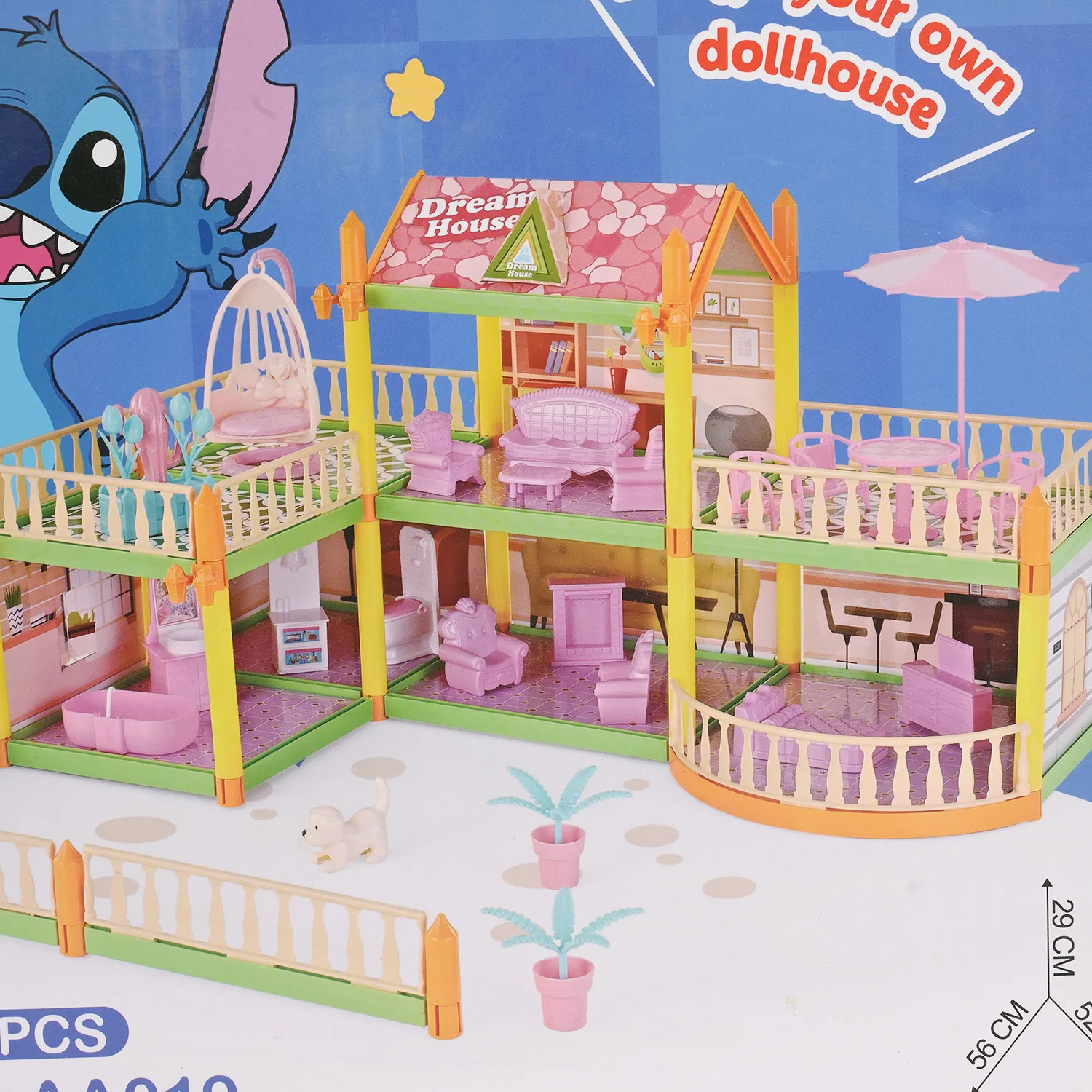 Kids Villa Dollhouse Play Set (156 Pieces) - Image 3