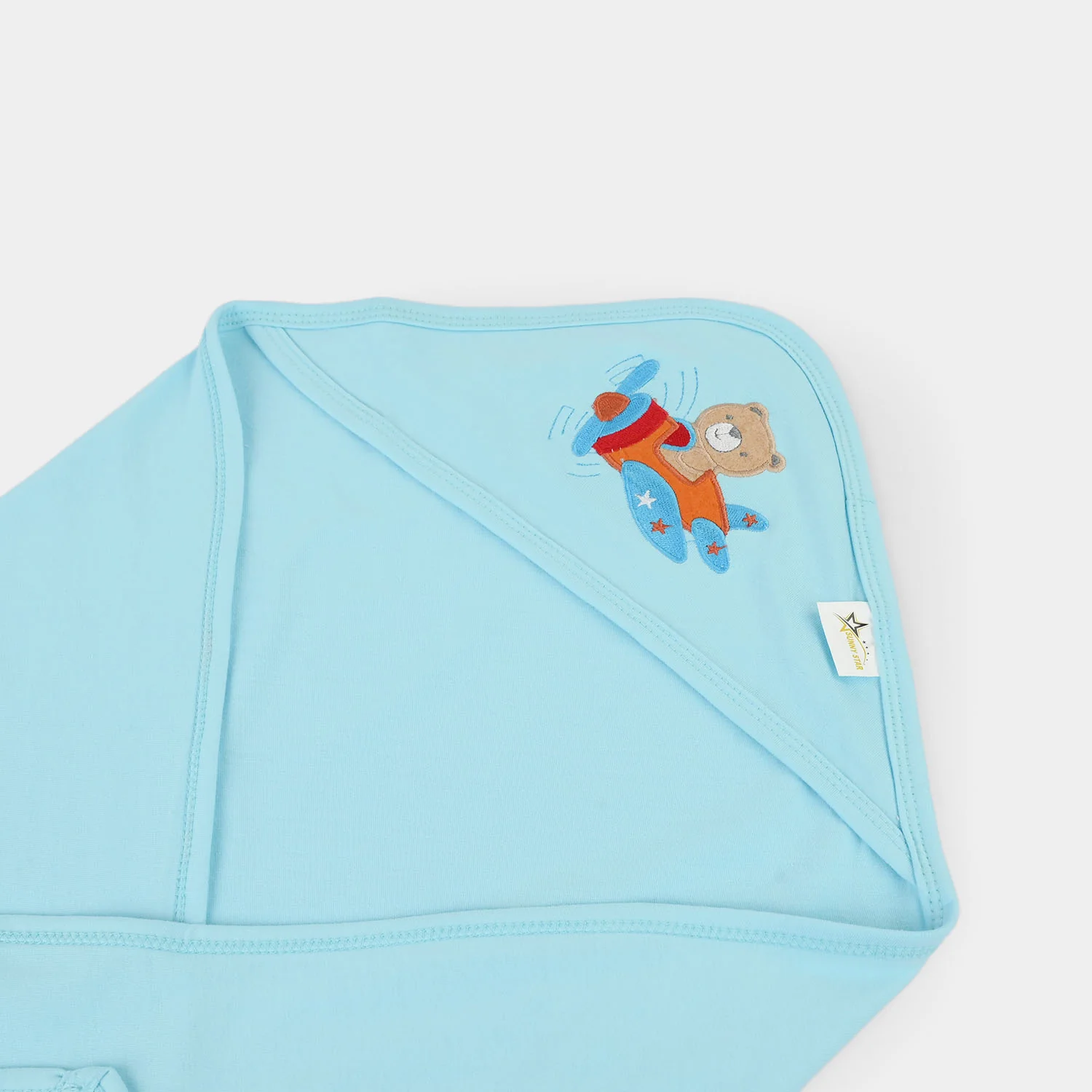 Baby Hooded Wrapping Sheet + 6Pcs Washcloths - Image 2