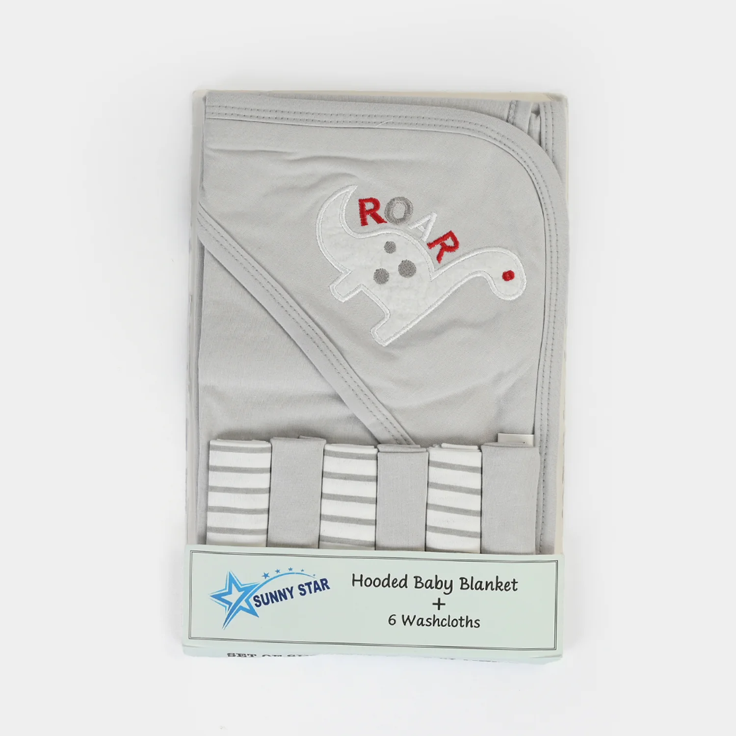 Baby Hooded Wrapping Sheet + 6Pcs Washcloths - Image 3