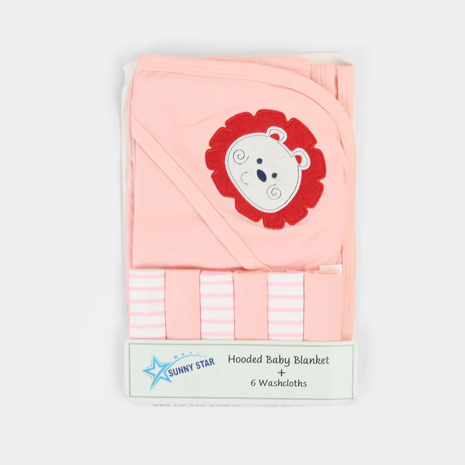 Baby Hooded Wrapping Sheet + 6Pcs Washcloths - Image 3